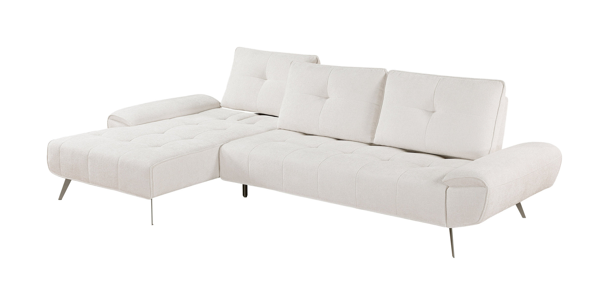 Dominic Chenille 2‑Piece Sectional with Left Chaise & Dual‑Position Backs for Adjustable Seat Depth