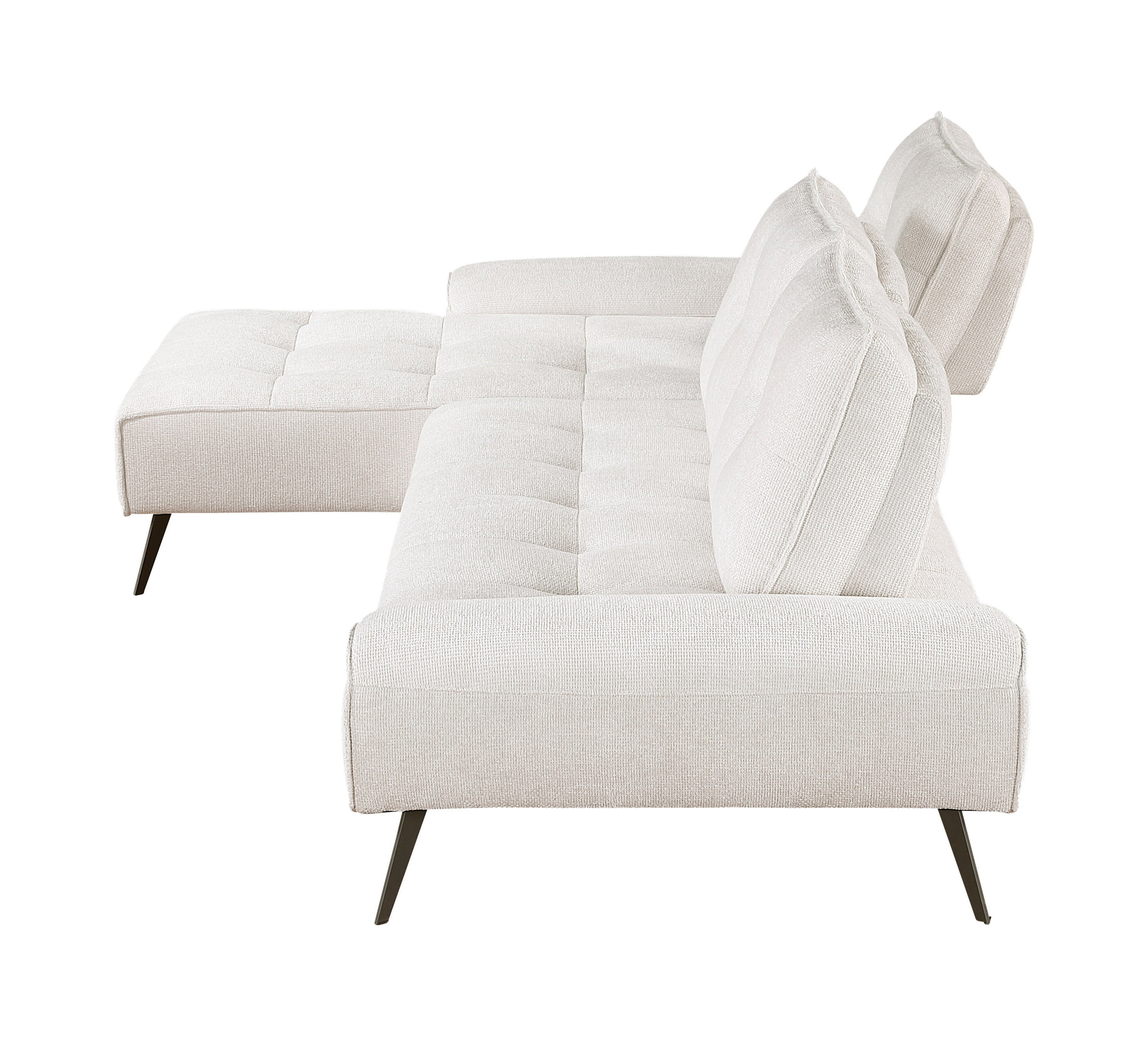 Dominic Chenille 2‑Piece Sectional with Left Chaise & Dual‑Position Backs for Adjustable Seat Depth