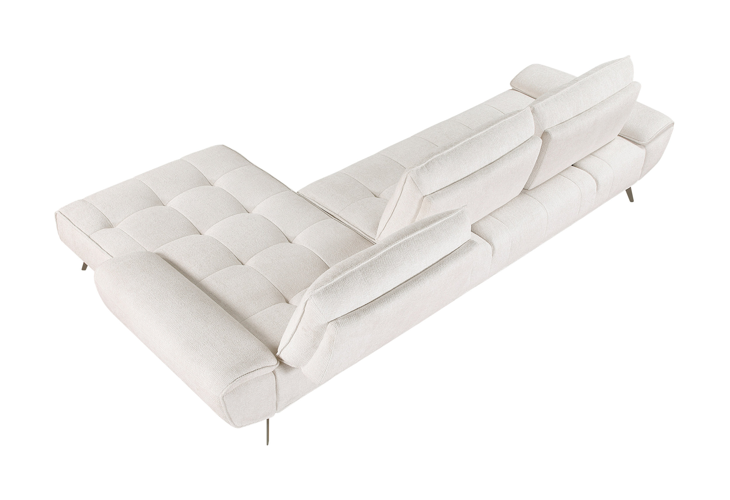 Dominic Chenille 2‑Piece Sectional with Right Chaise & Dual‑Position Backs for Adjustable Seat Depth