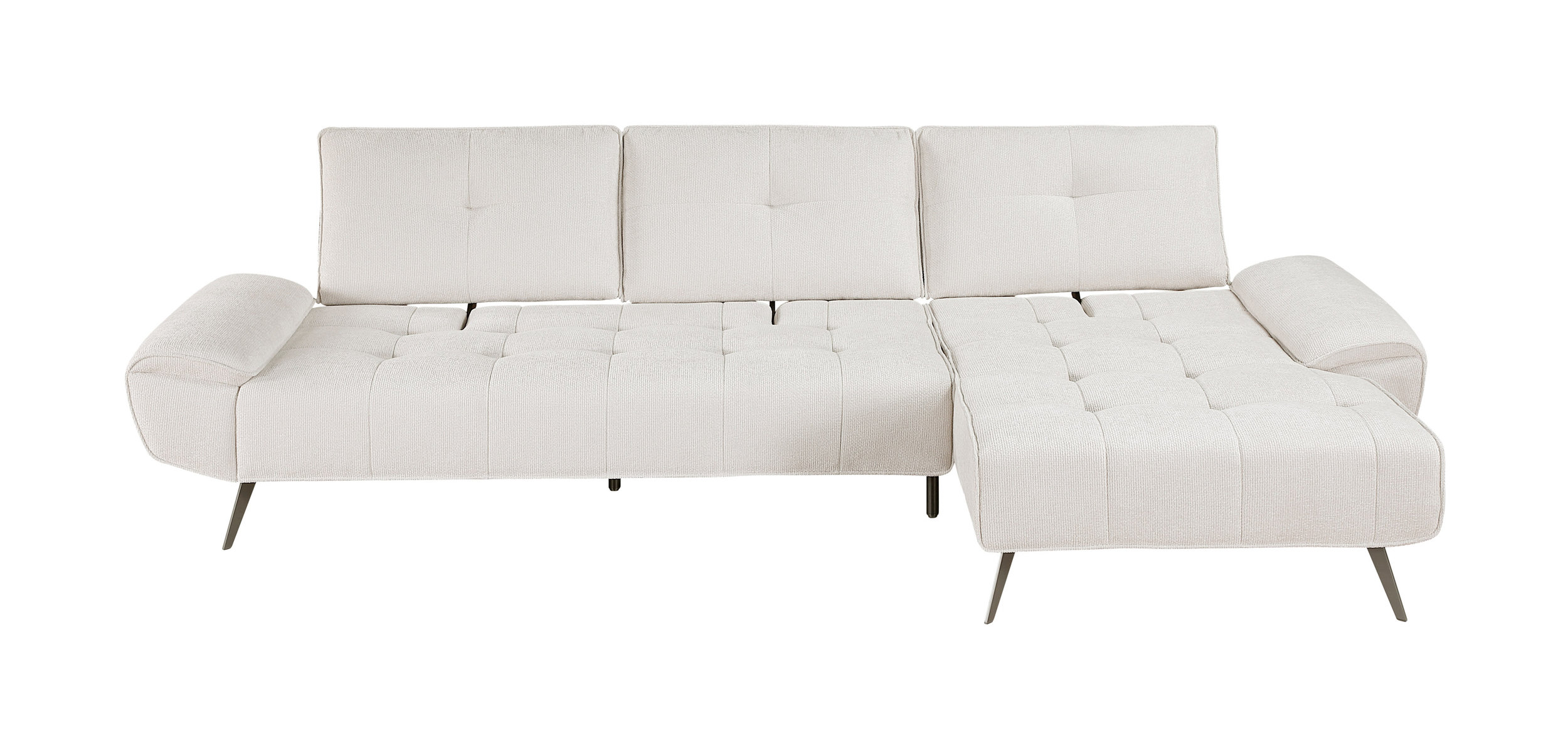 Dominic Chenille 2‑Piece Sectional with Right Chaise & Dual‑Position Backs for Adjustable Seat Depth