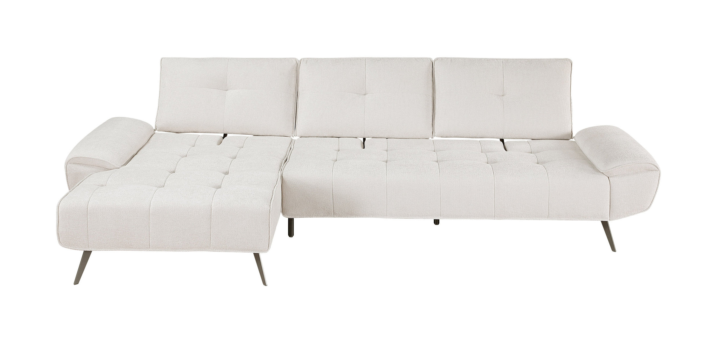Dominic Chenille 2‑Piece Sectional with Left Chaise & Dual‑Position Backs for Adjustable Seat Depth
