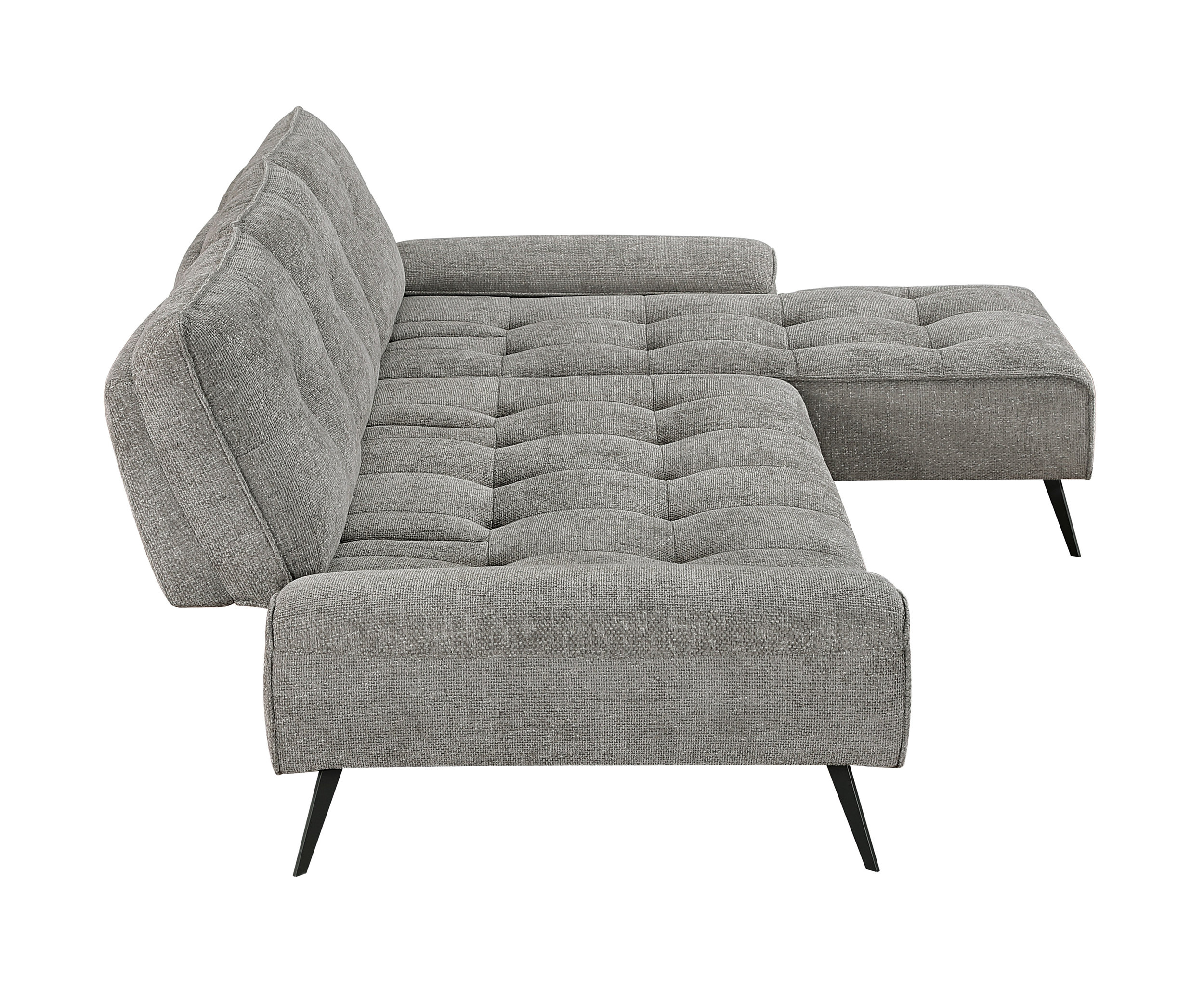 Dominic Chenille 2‑Piece Sectional with Right Chaise & Dual‑Position Backs for Adjustable Seat Depth