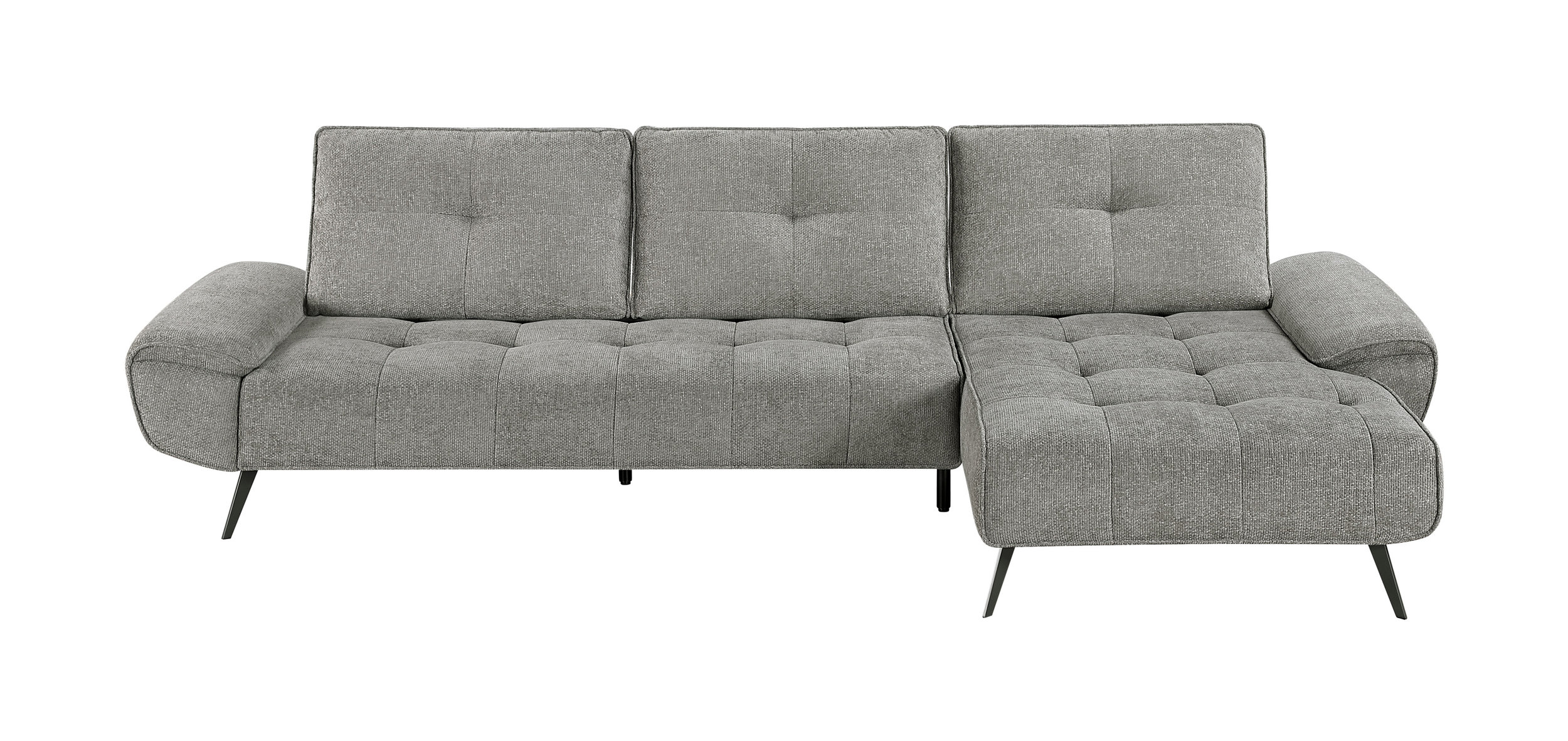 Dominic Chenille 2‑Piece Sectional with Right Chaise & Dual‑Position Backs for Adjustable Seat Depth