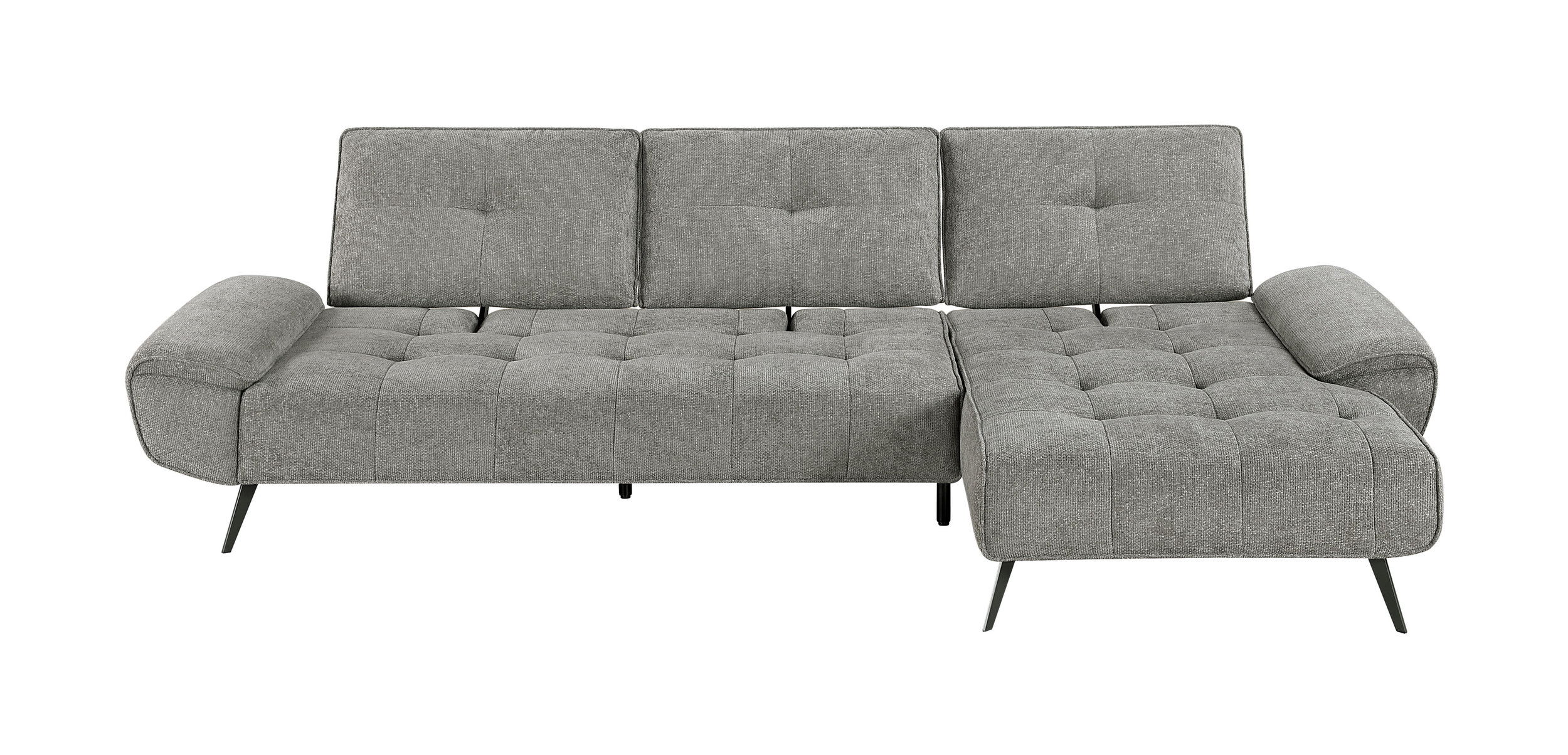 Dominic Chenille 2‑Piece Sectional with Right Chaise & Dual‑Position Backs for Adjustable Seat Depth