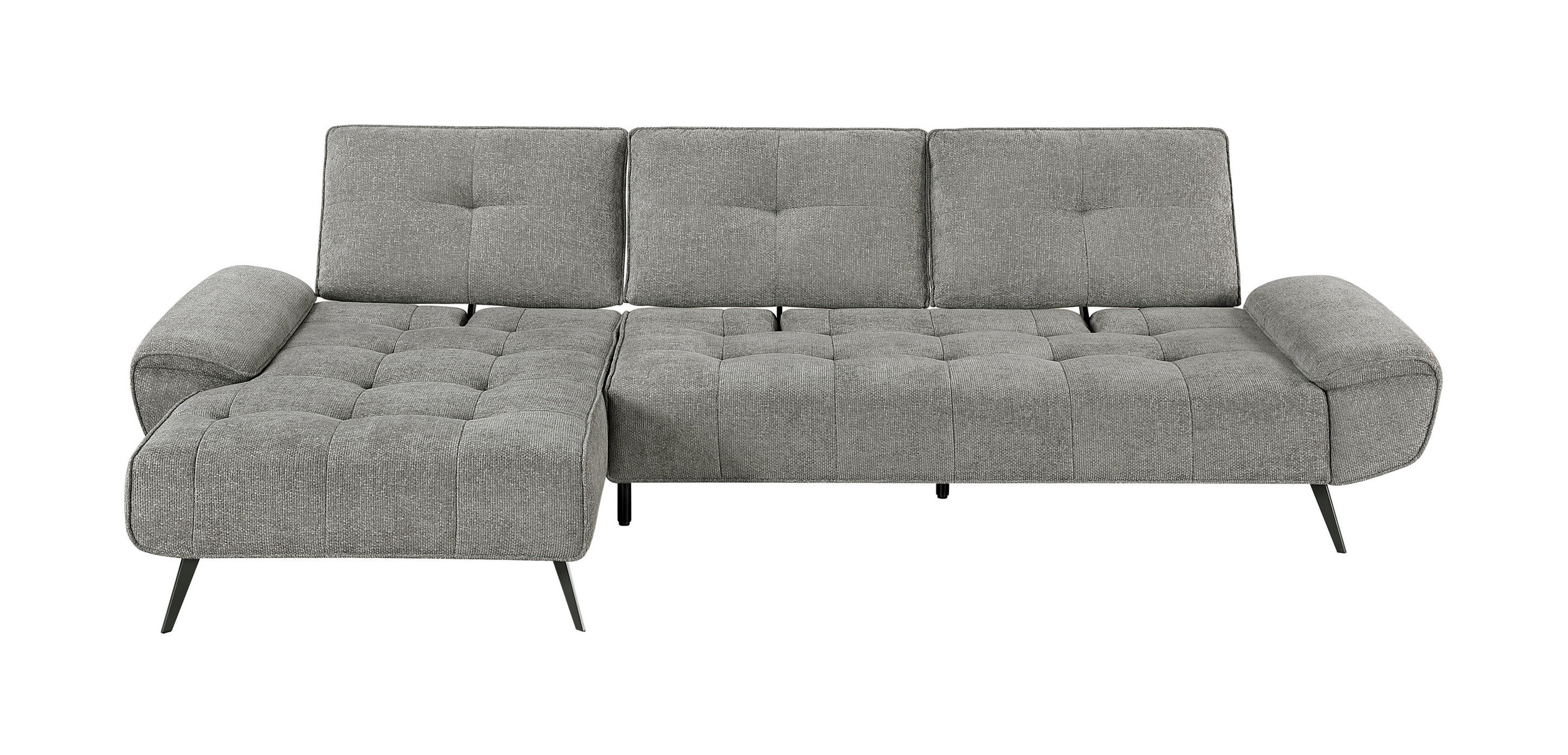 Dominic Chenille 2‑Piece Sectional with Left Chaise & Dual‑Position Backs for Adjustable Seat Depth