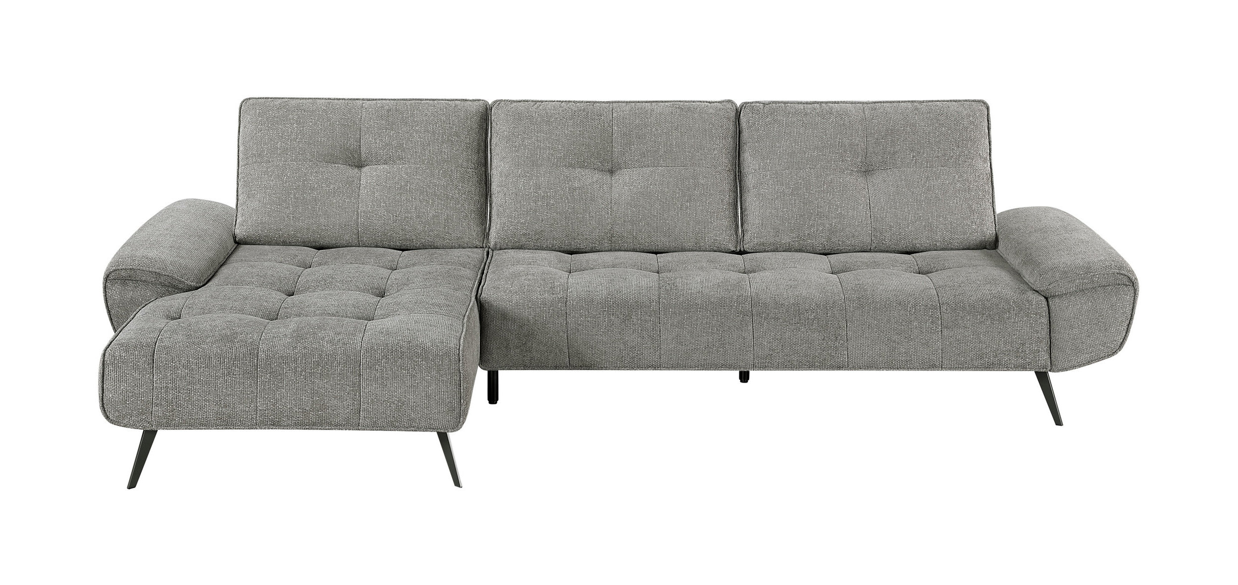 Dominic Chenille 2‑Piece Sectional with Left Chaise & Dual‑Position Backs for Adjustable Seat Depth