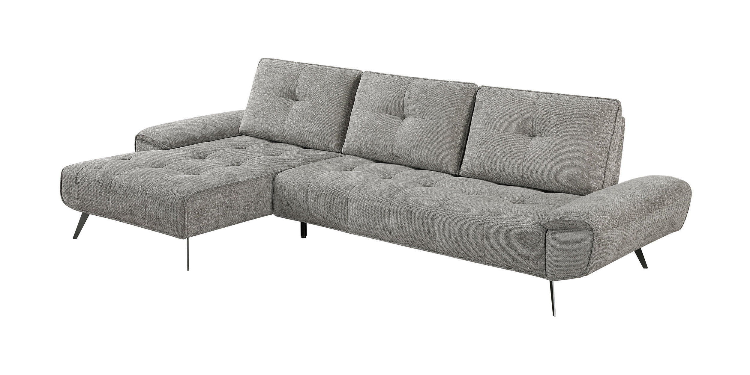 Dominic Chenille 2‑Piece Sectional with Left Chaise & Dual‑Position Backs for Adjustable Seat Depth