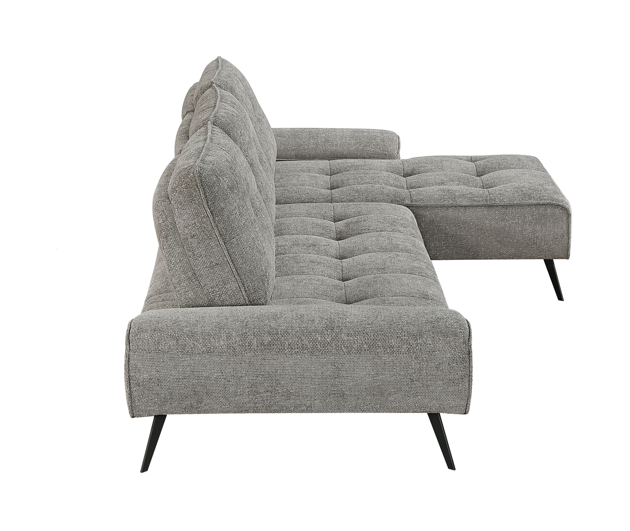 Dominic Chenille 2‑Piece Sectional with Right Chaise & Dual‑Position Backs for Adjustable Seat Depth