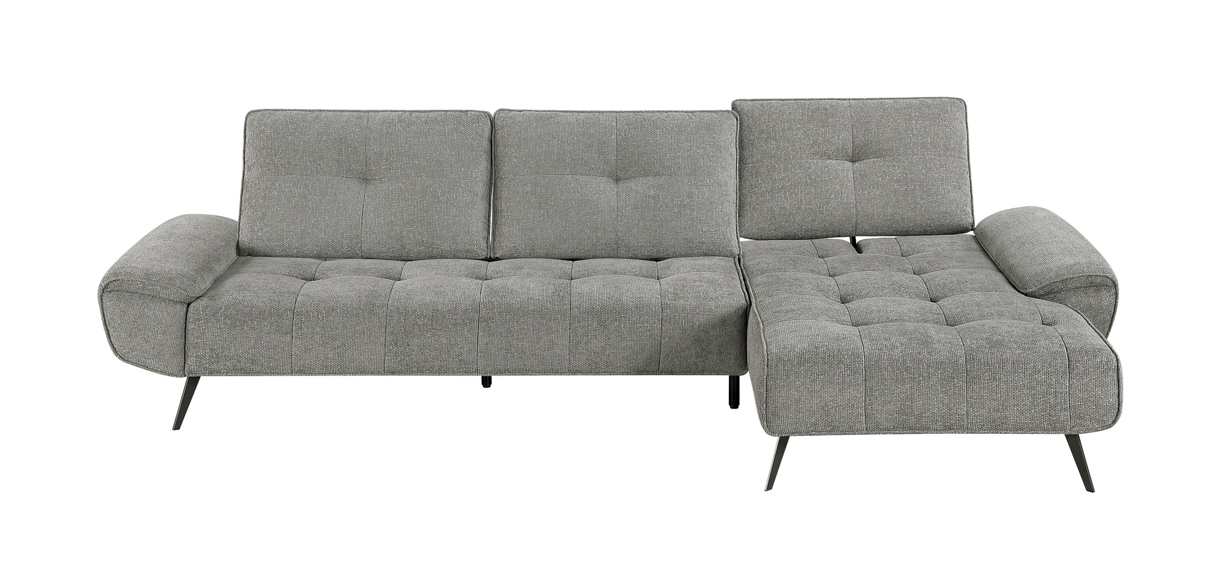 Dominic Chenille 2‑Piece Sectional with Right Chaise & Dual‑Position Backs for Adjustable Seat Depth