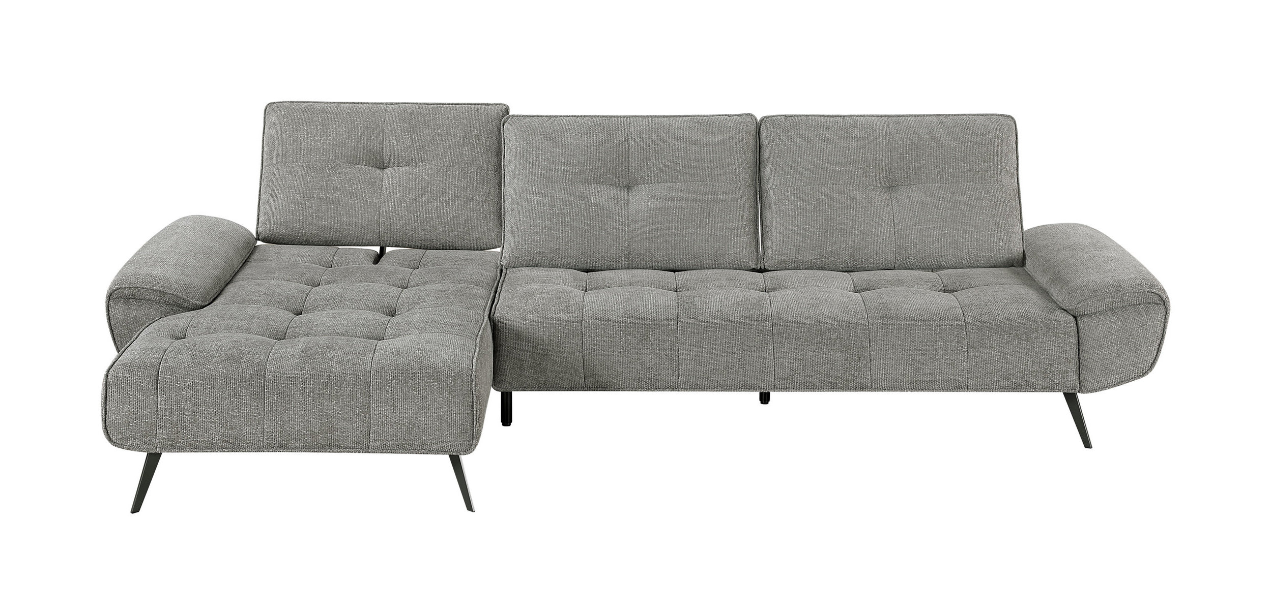 Dominic Chenille 2‑Piece Sectional with Left Chaise & Dual‑Position Backs for Adjustable Seat Depth