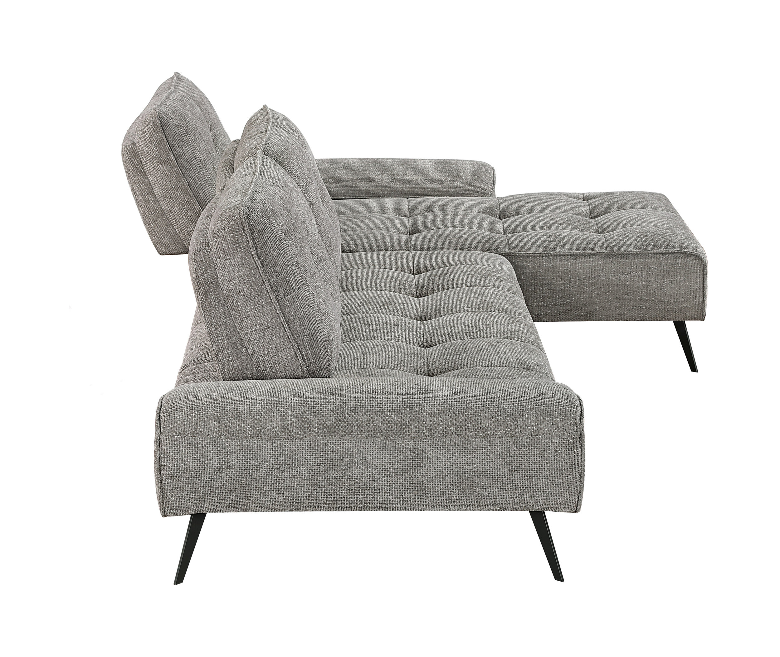 Dominic Chenille 2‑Piece Sectional with Right Chaise & Dual‑Position Backs for Adjustable Seat Depth