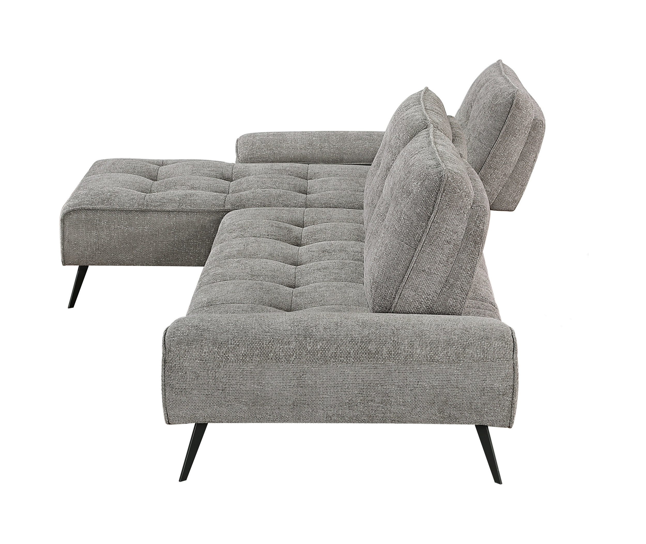 Dominic Chenille 2‑Piece Sectional with Left Chaise & Dual‑Position Backs for Adjustable Seat Depth