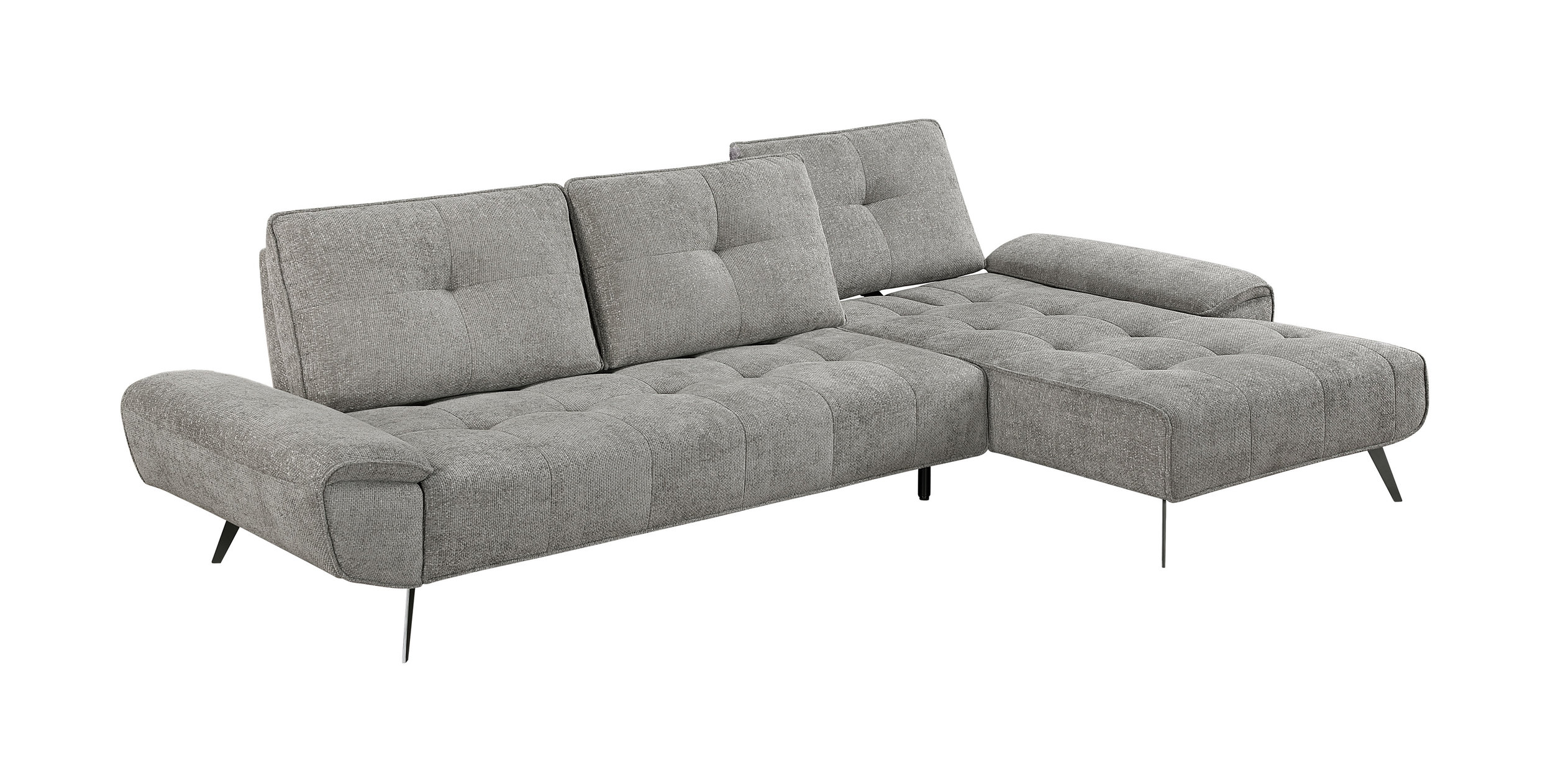 Dominic Chenille 2‑Piece Sectional with Right Chaise & Dual‑Position Backs for Adjustable Seat Depth