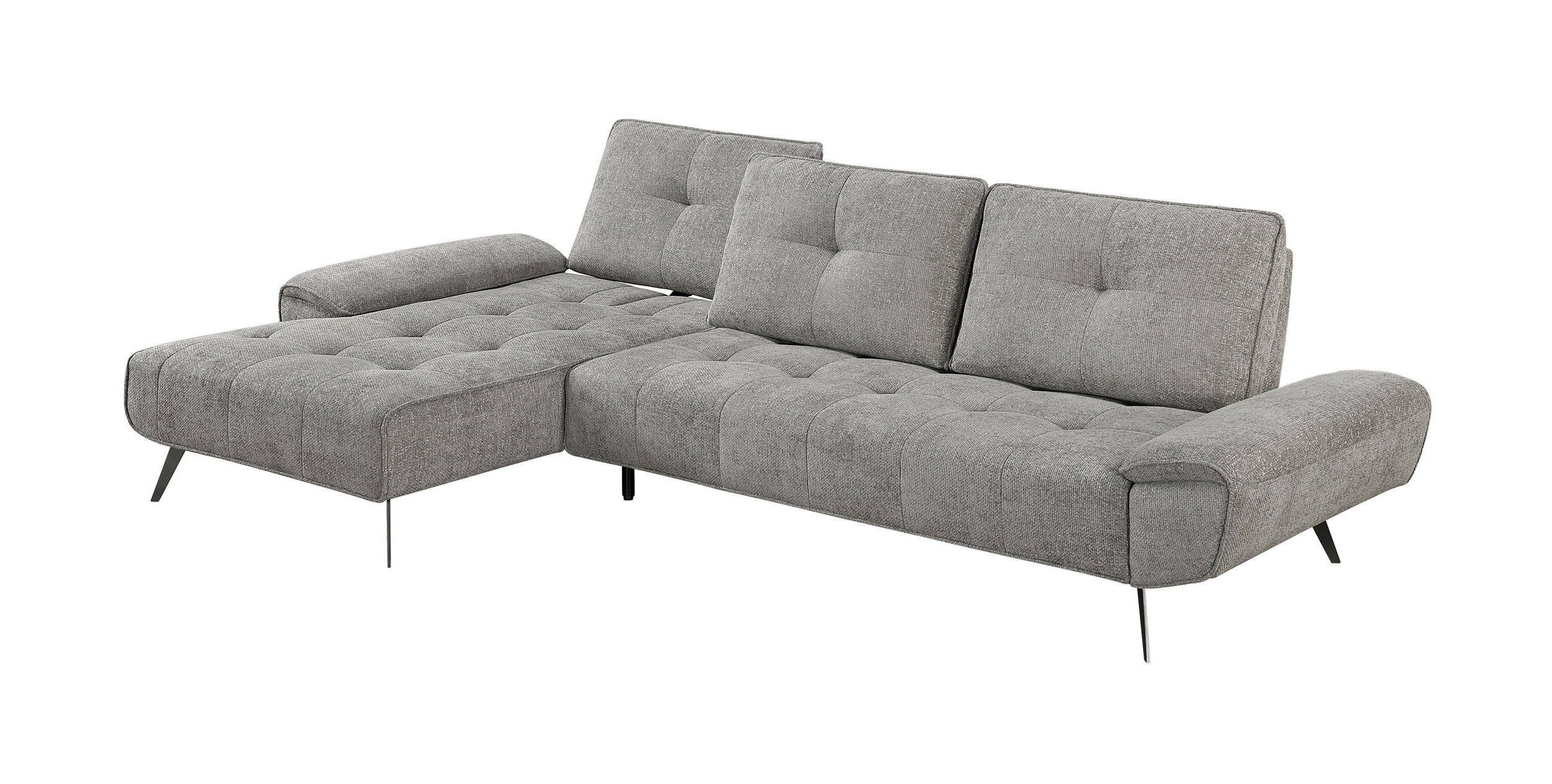 Dominic Chenille 2‑Piece Sectional with Left Chaise & Dual‑Position Backs for Adjustable Seat Depth