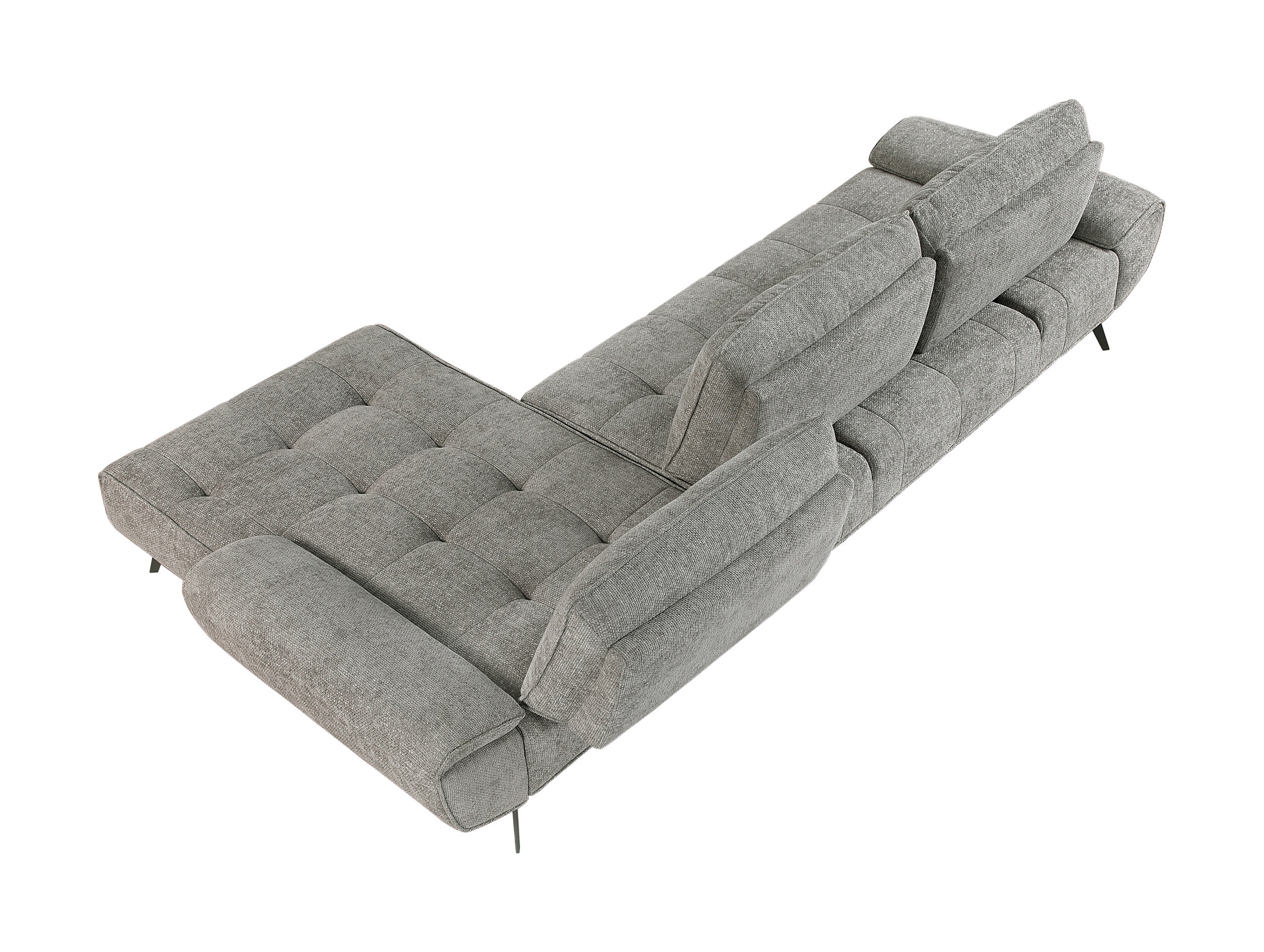 Dominic Chenille 2‑Piece Sectional with Right Chaise & Dual‑Position Backs for Adjustable Seat Depth