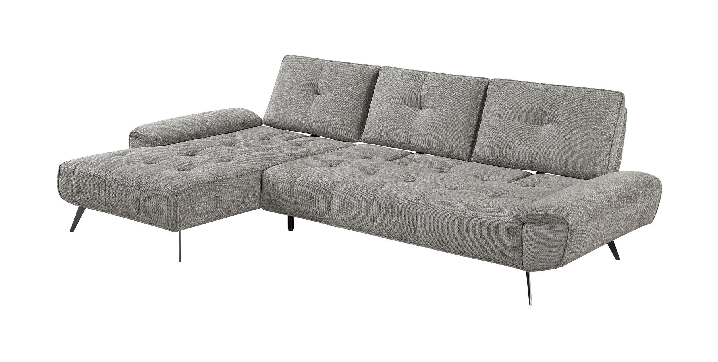 Dominic Chenille 2‑Piece Sectional with Left Chaise & Dual‑Position Backs for Adjustable Seat Depth