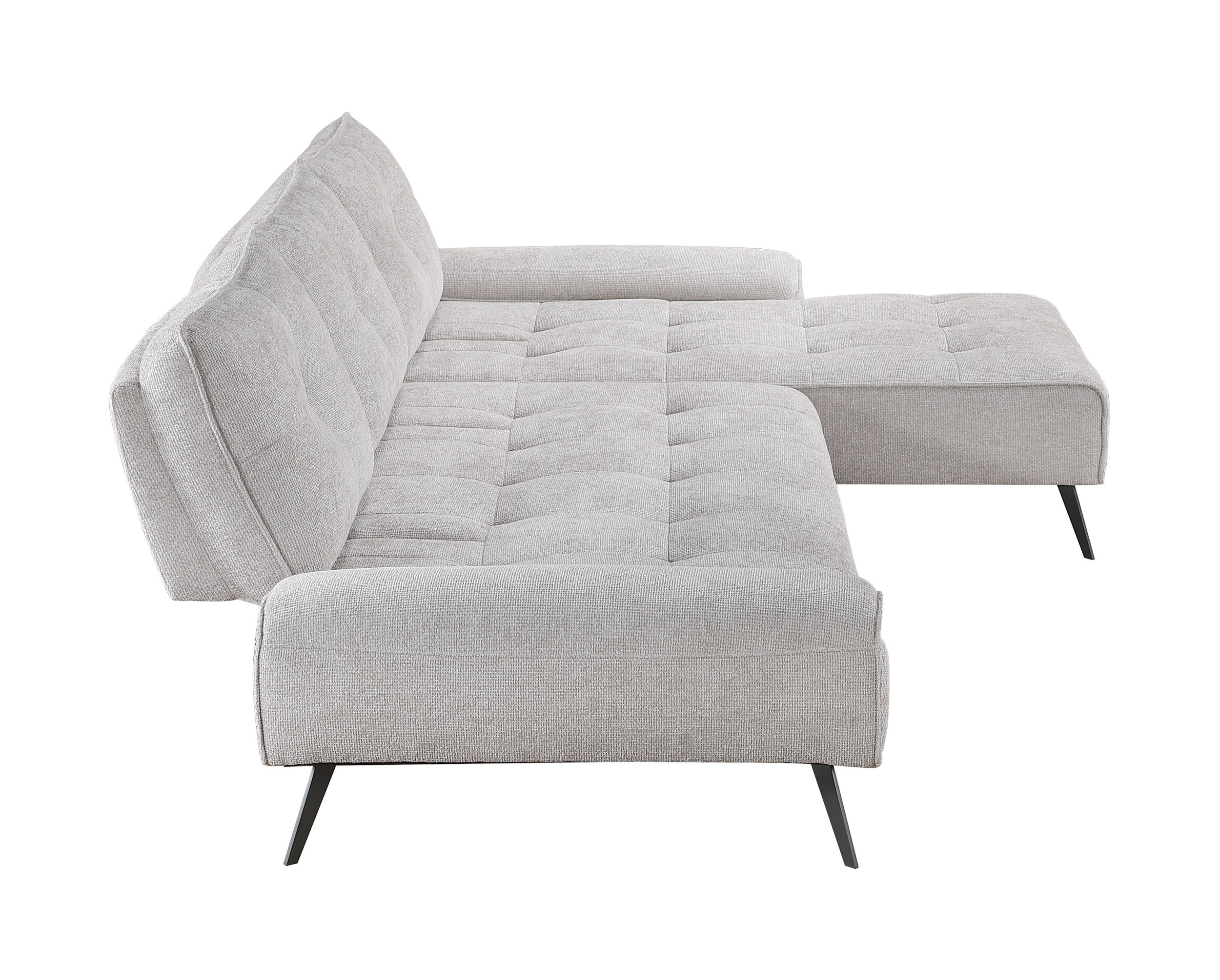 Dominic Chenille 2‑Piece Sectional with Right Chaise & Dual‑Position Backs for Adjustable Seat Depth
