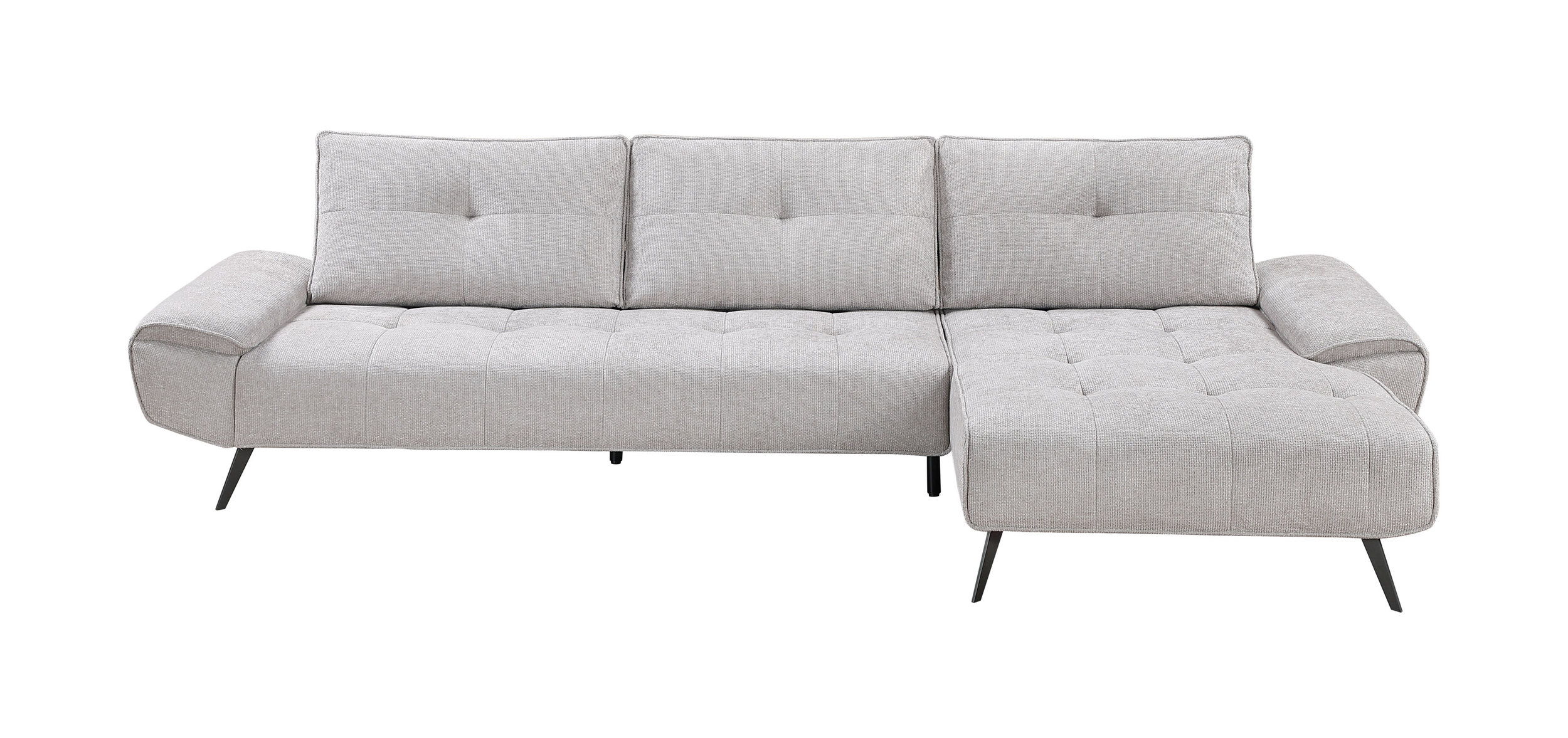 Dominic Chenille 2‑Piece Sectional with Right Chaise & Dual‑Position Backs for Adjustable Seat Depth