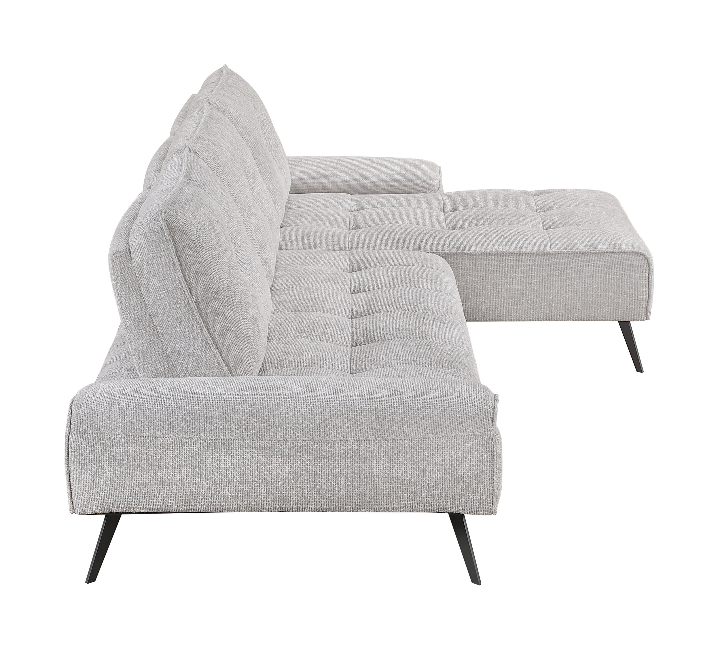 Dominic Chenille 2‑Piece Sectional with Right Chaise & Dual‑Position Backs for Adjustable Seat Depth