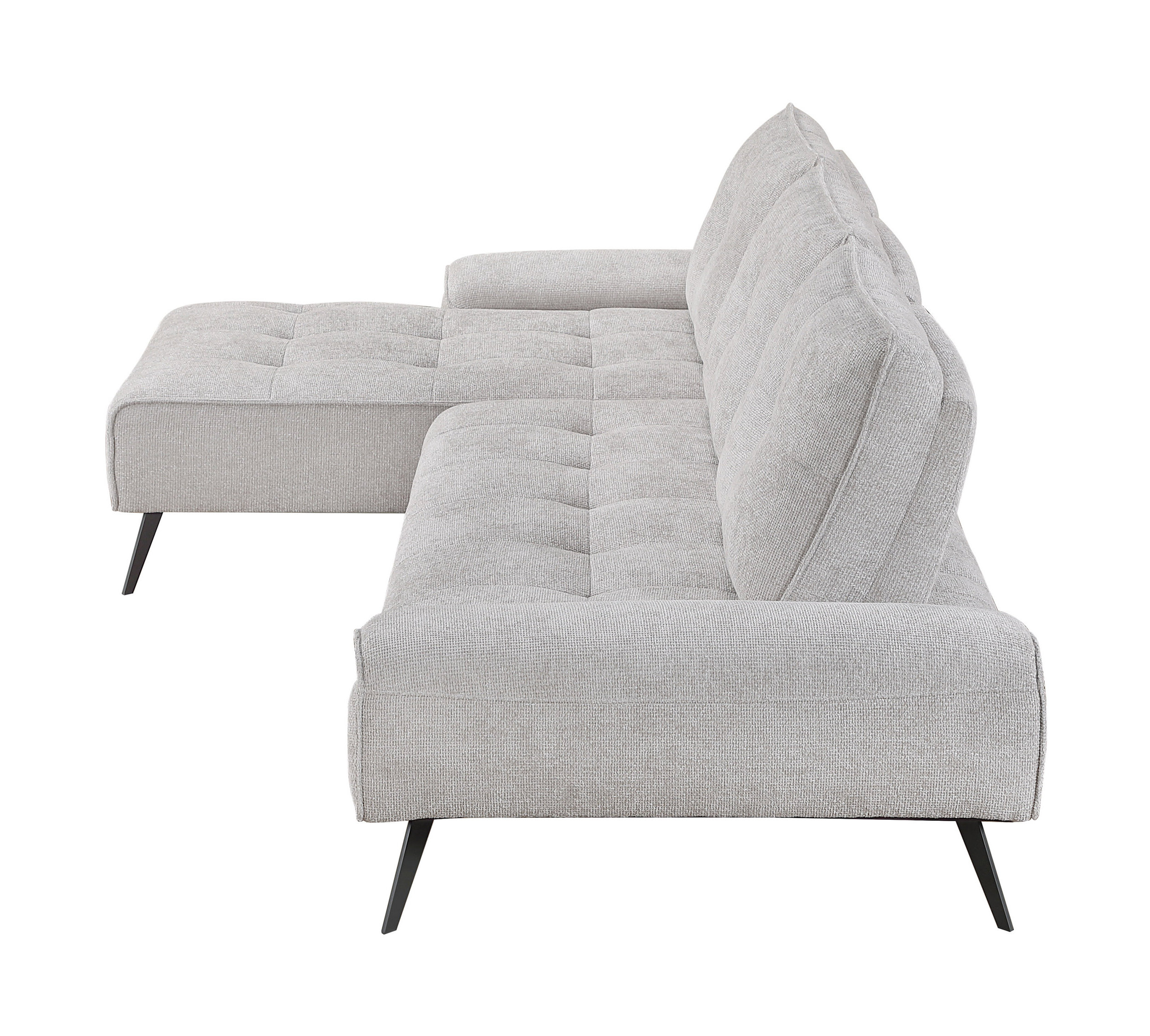 Dominic Chenille 2‑Piece Sectional with Left Chaise & Dual‑Position Backs for Adjustable Seat Depth