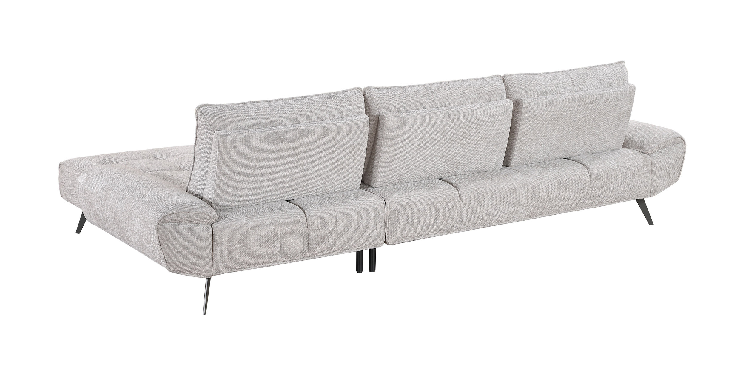 Dominic Chenille 2‑Piece Sectional with Right Chaise & Dual‑Position Backs for Adjustable Seat Depth