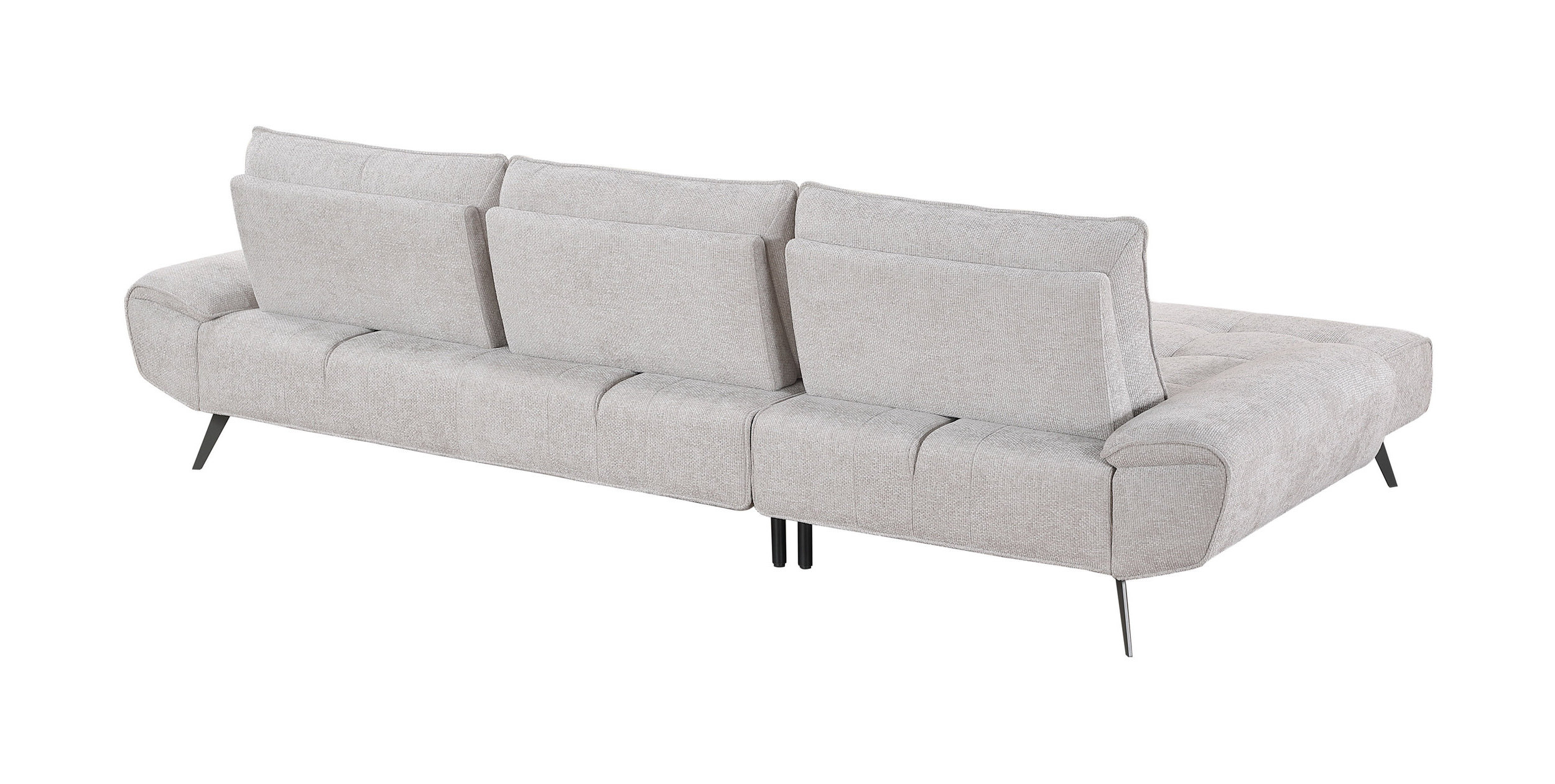 Dominic Chenille 2‑Piece Sectional with Left Chaise & Dual‑Position Backs for Adjustable Seat Depth