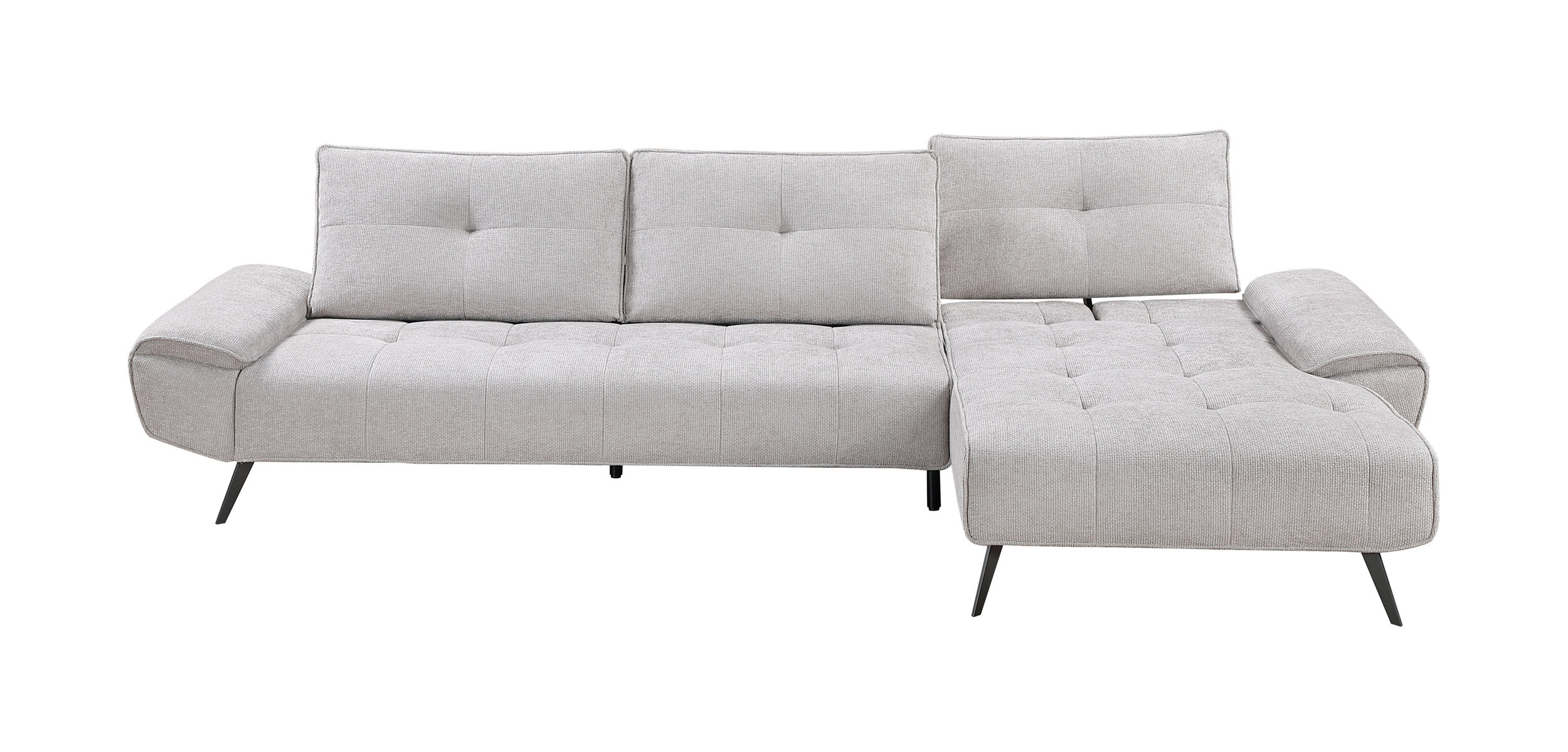 Dominic Chenille 2‑Piece Sectional with Right Chaise & Dual‑Position Backs for Adjustable Seat Depth