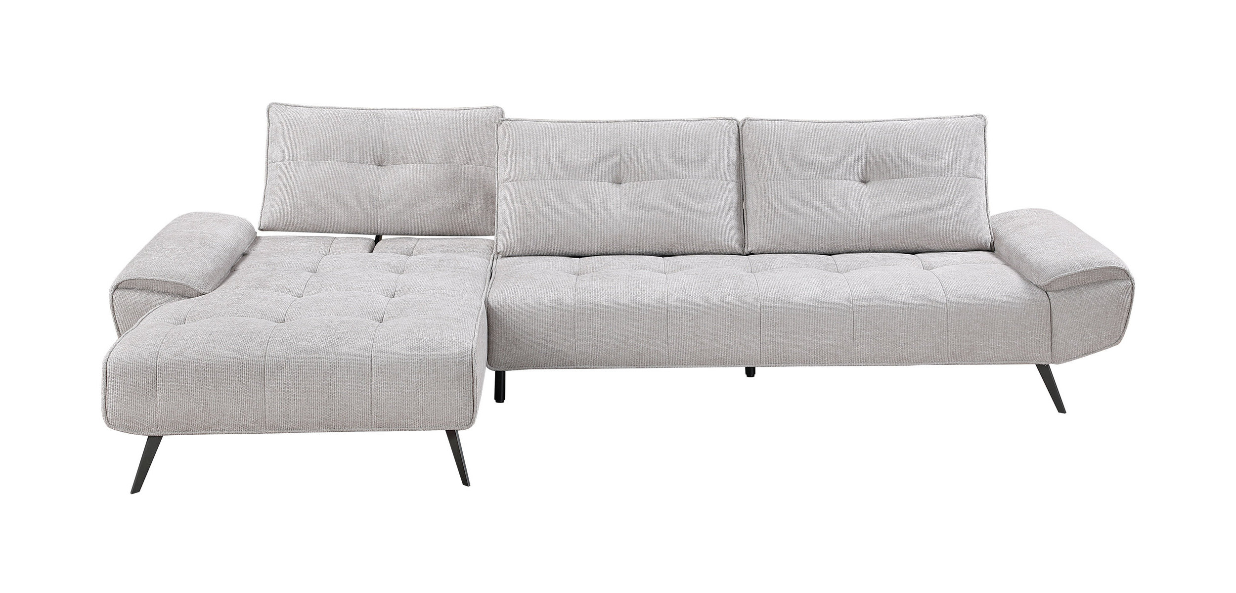 Dominic Chenille 2‑Piece Sectional with Left Chaise & Dual‑Position Backs for Adjustable Seat Depth