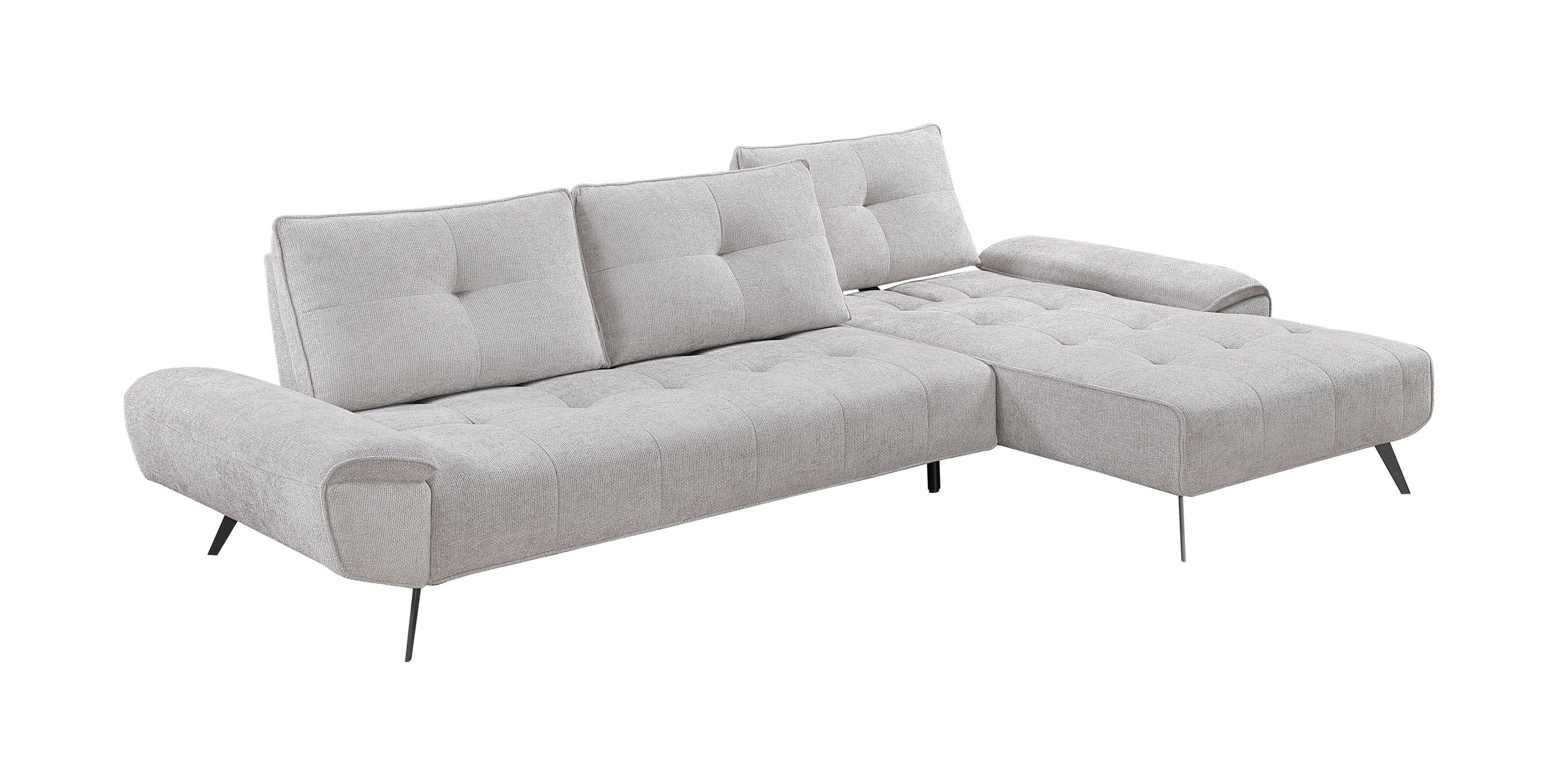 Dominic Chenille 2‑Piece Sectional with Right Chaise & Dual‑Position Backs for Adjustable Seat Depth