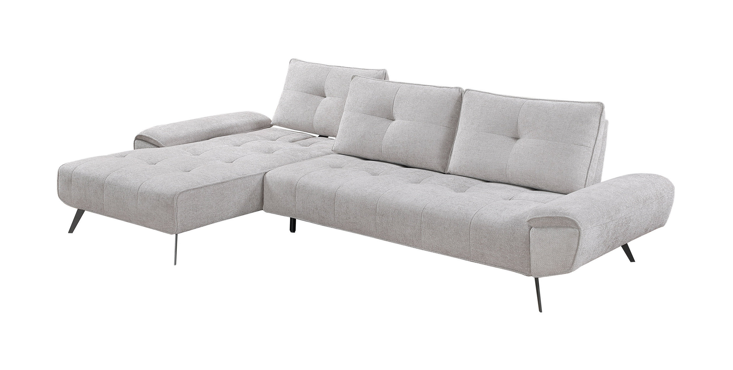 Dominic Chenille 2‑Piece Sectional with Left Chaise & Dual‑Position Backs for Adjustable Seat Depth