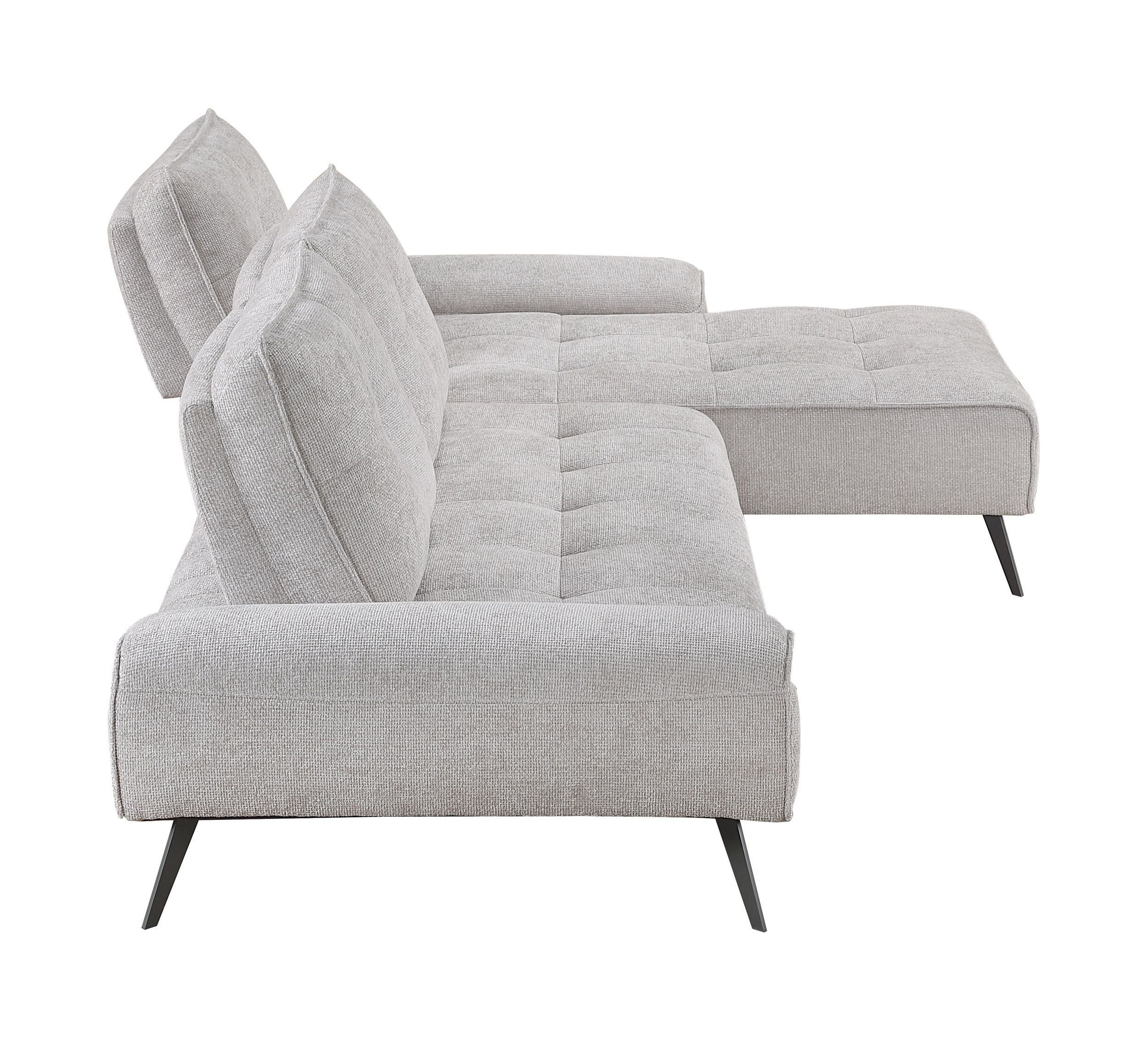Dominic Chenille 2‑Piece Sectional with Right Chaise & Dual‑Position Backs for Adjustable Seat Depth