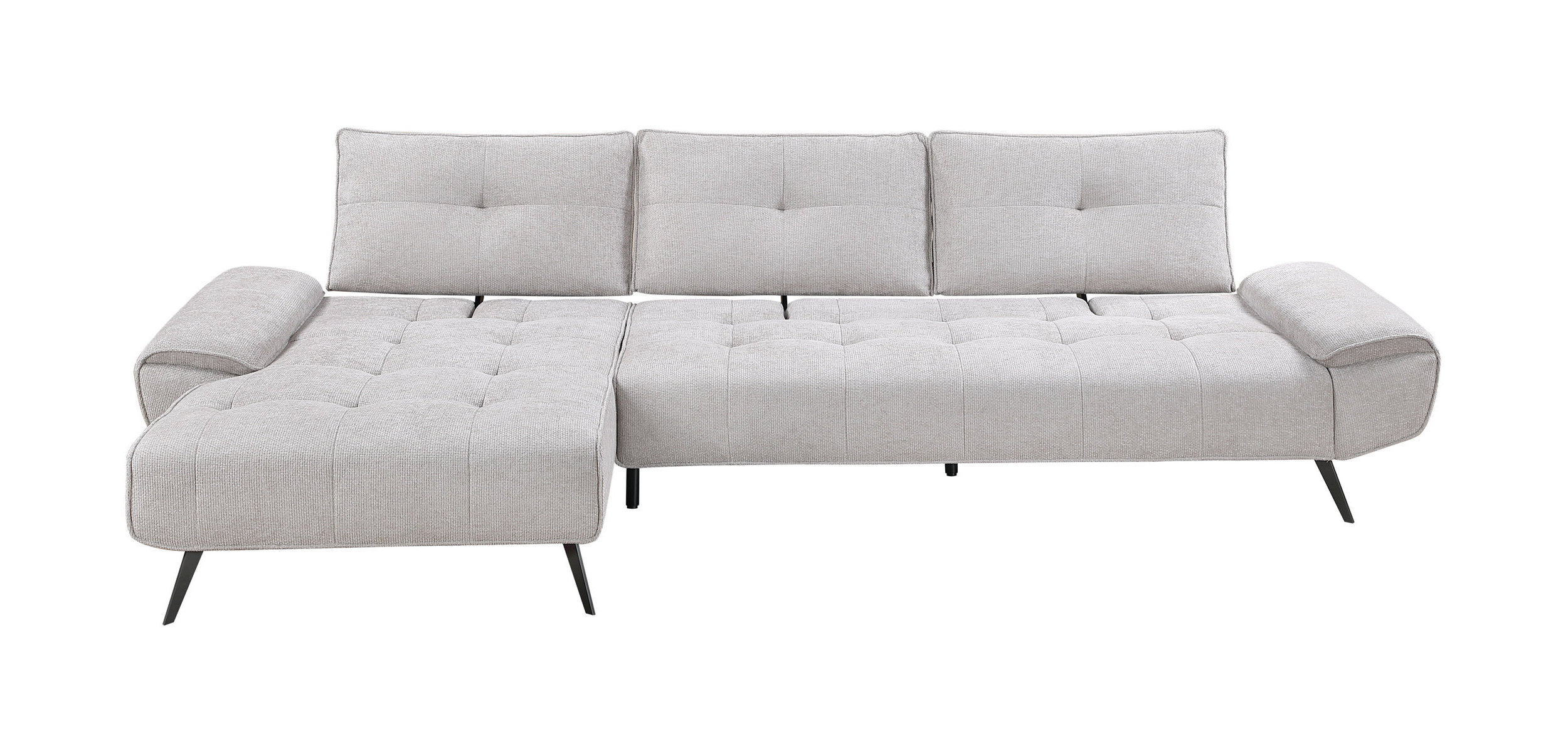 Dominic Chenille 2‑Piece Sectional with Left Chaise & Dual‑Position Backs for Adjustable Seat Depth