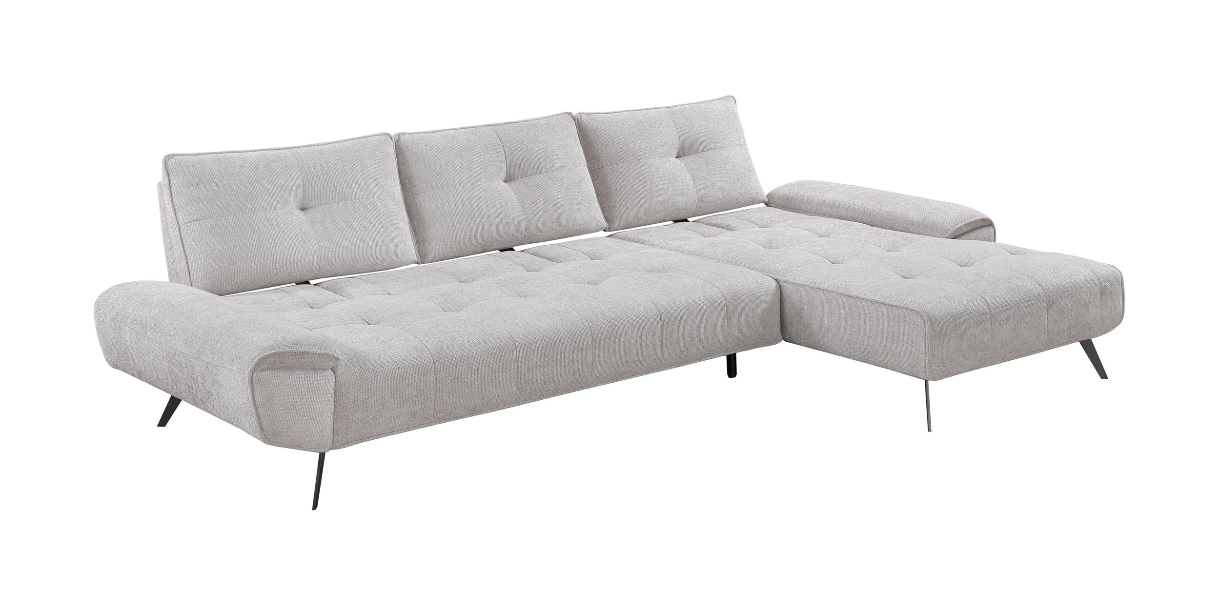 Dominic Chenille 2‑Piece Sectional with Right Chaise & Dual‑Position Backs for Adjustable Seat Depth