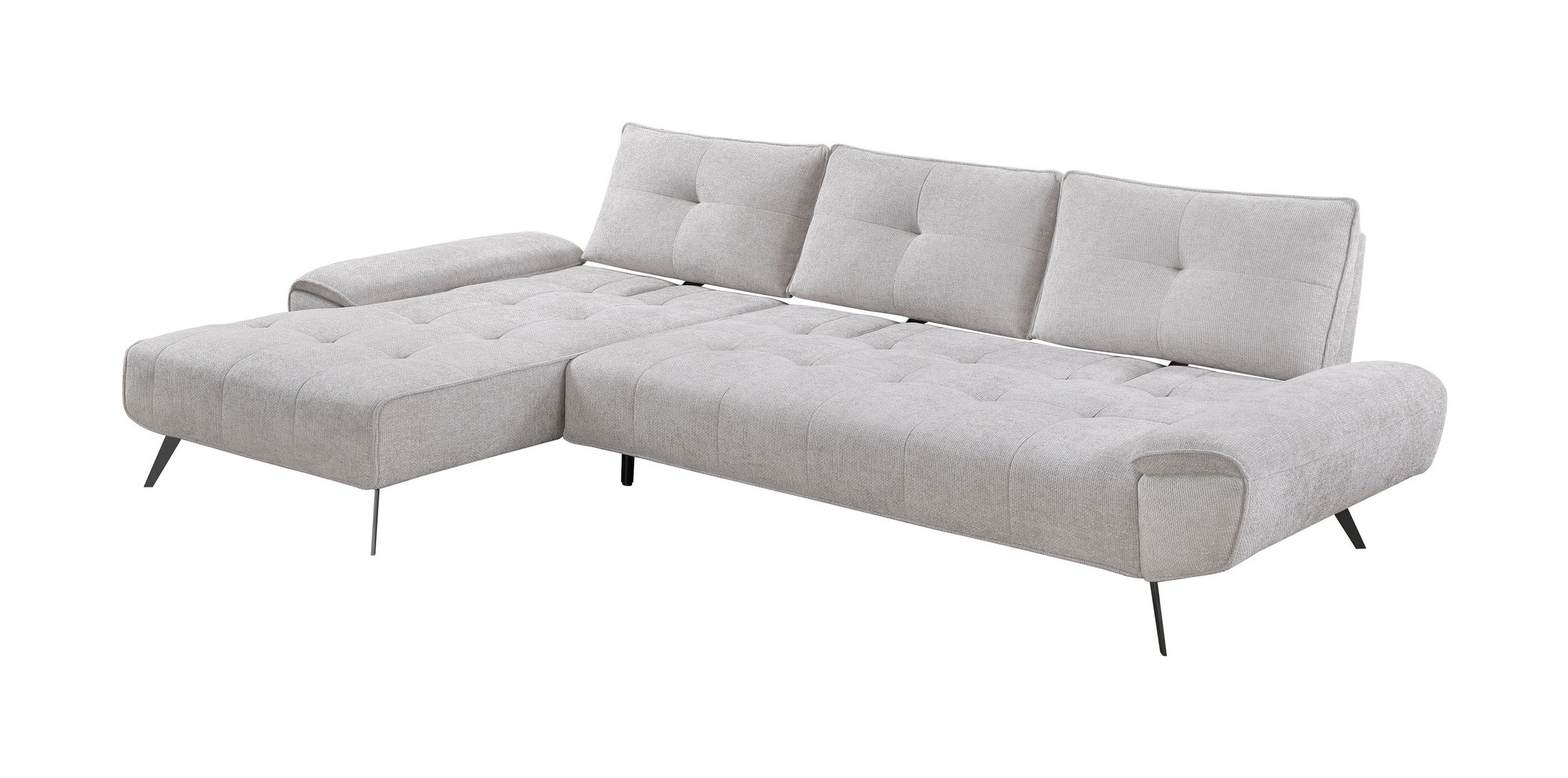 Dominic Chenille 2‑Piece Sectional with Left Chaise & Dual‑Position Backs for Adjustable Seat Depth