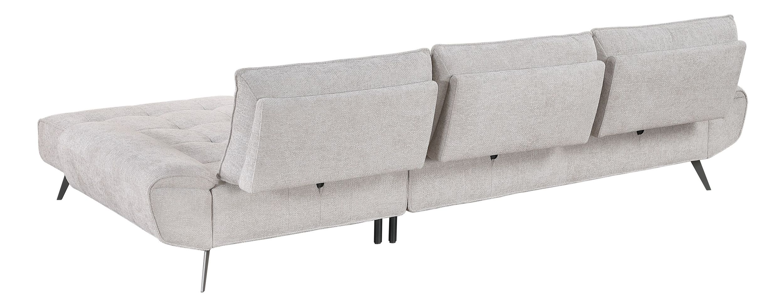 Dominic Chenille 2‑Piece Sectional with Right Chaise & Dual‑Position Backs for Adjustable Seat Depth