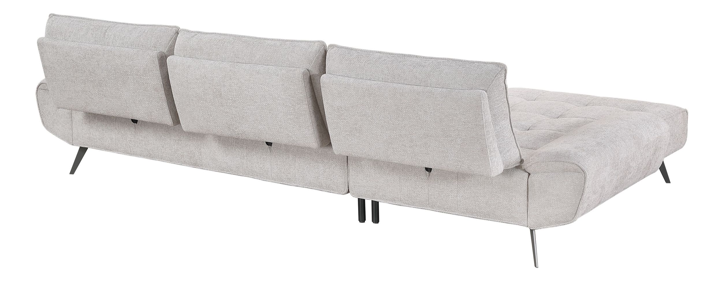 Dominic Chenille 2‑Piece Sectional with Left Chaise & Dual‑Position Backs for Adjustable Seat Depth
