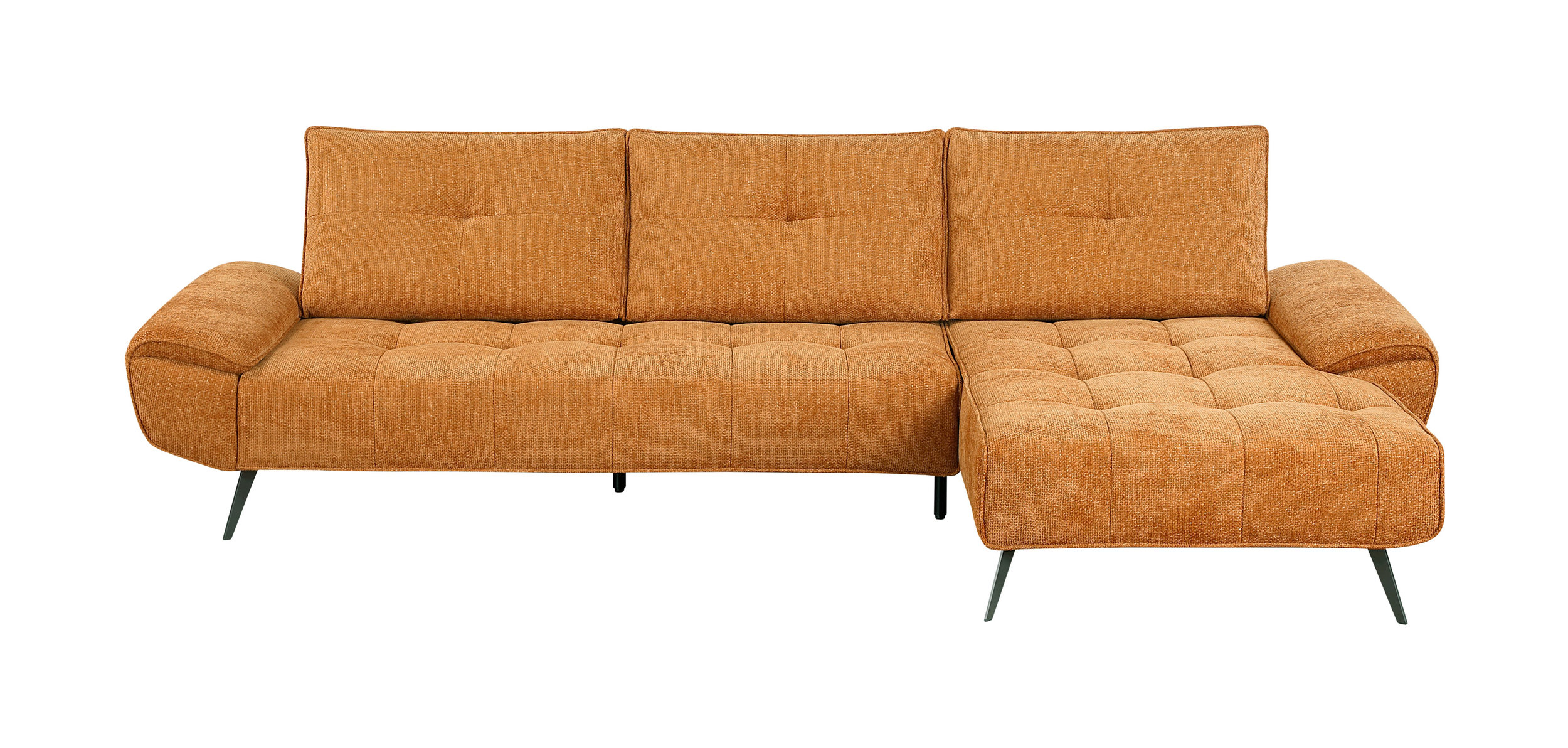 Dominic Chenille 2‑Piece Sectional with Right Chaise & Dual‑Position Backs for Adjustable Seat Depth