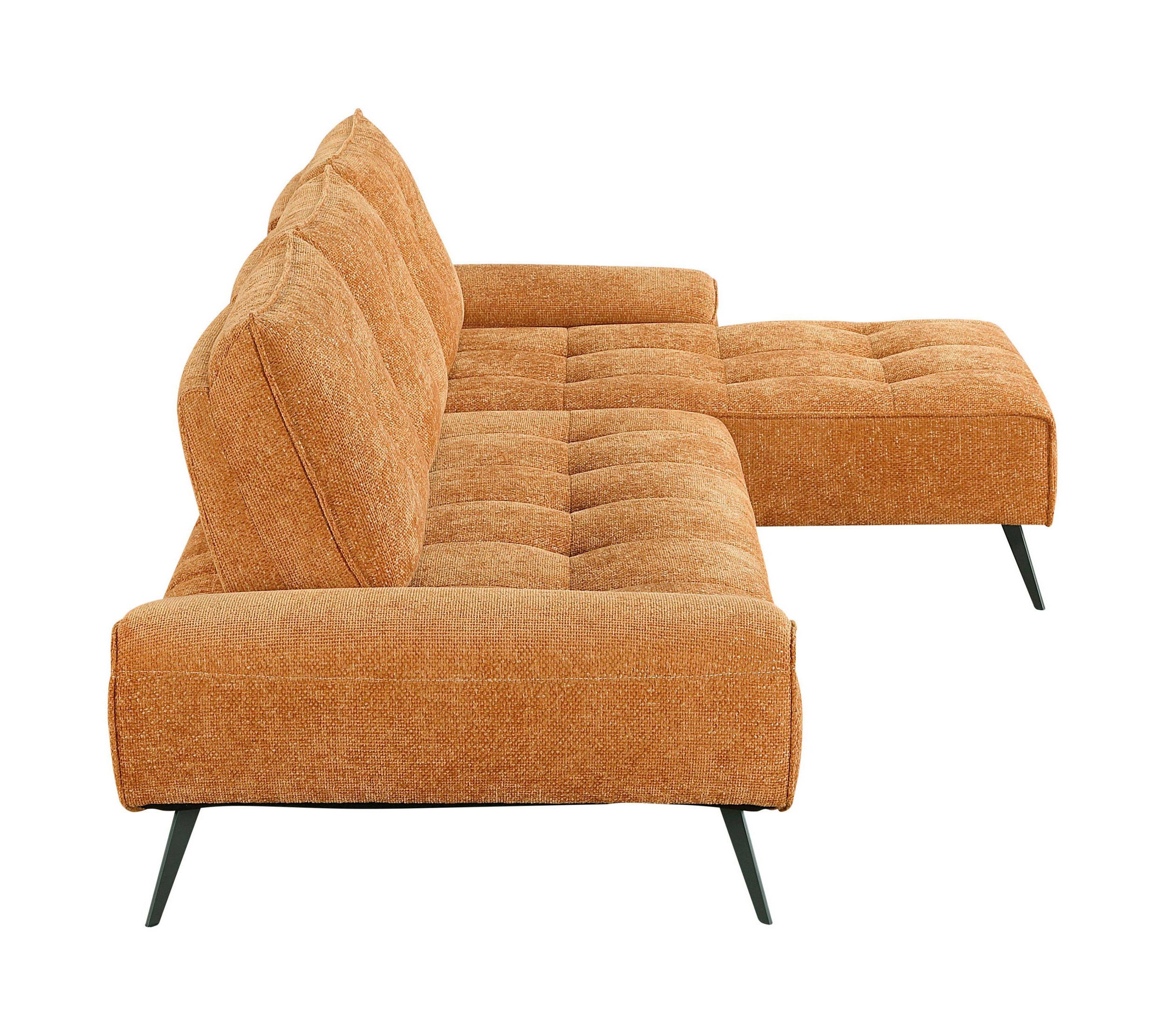 Dominic Chenille 2‑Piece Sectional with Right Chaise & Dual‑Position Backs for Adjustable Seat Depth