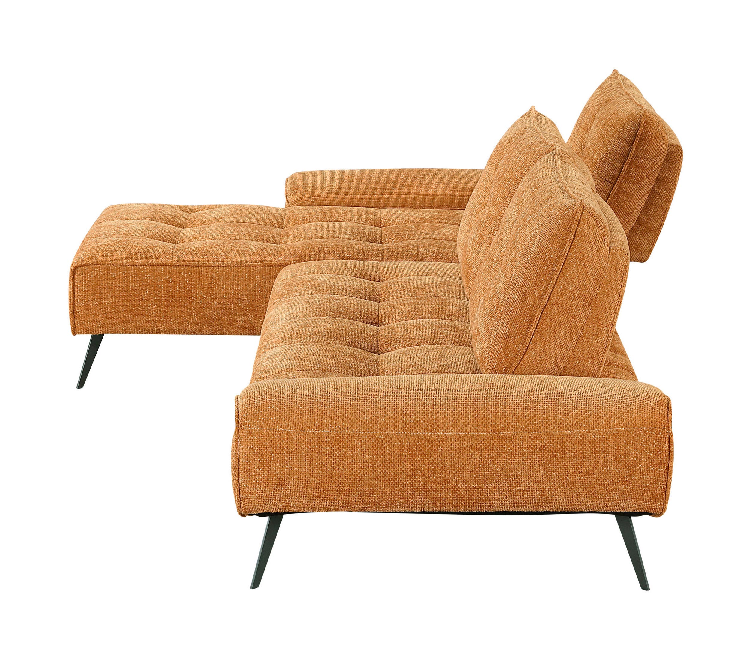 Dominic Chenille 2‑Piece Sectional with Left Chaise & Dual‑Position Backs for Adjustable Seat Depth