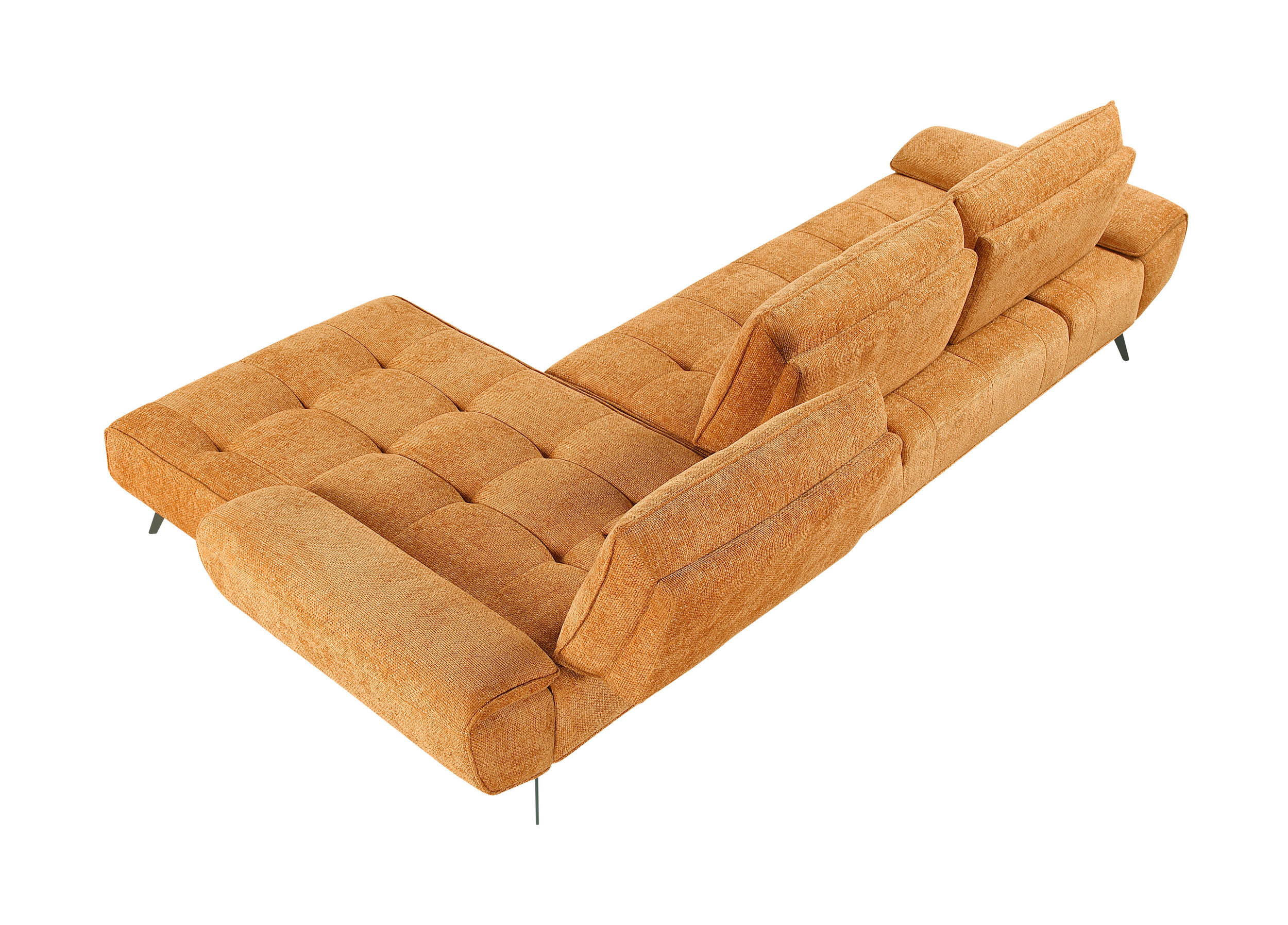Dominic Chenille 2‑Piece Sectional with Right Chaise & Dual‑Position Backs for Adjustable Seat Depth