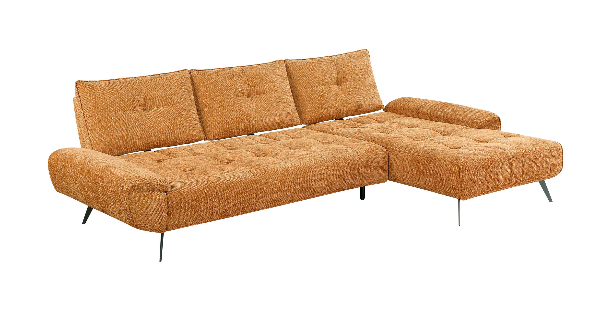 Dominic Chenille 2‑Piece Sectional with Right Chaise & Dual‑Position Backs for Adjustable Seat Depth