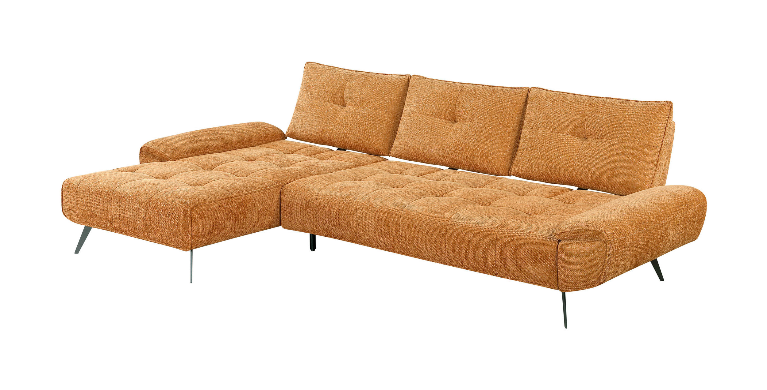Dominic Chenille 2‑Piece Sectional with Left Chaise & Dual‑Position Backs for Adjustable Seat Depth