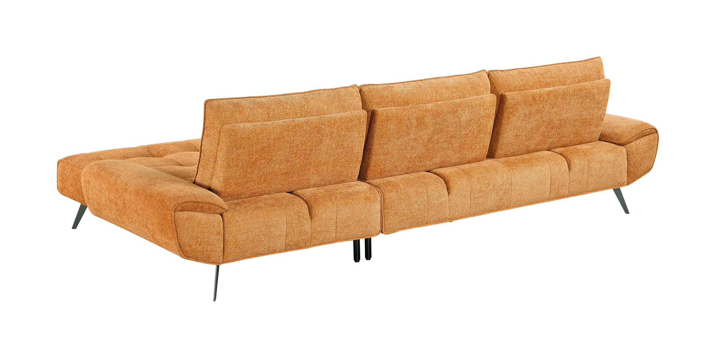 Dominic Chenille 2‑Piece Sectional with Right Chaise & Dual‑Position Backs for Adjustable Seat Depth