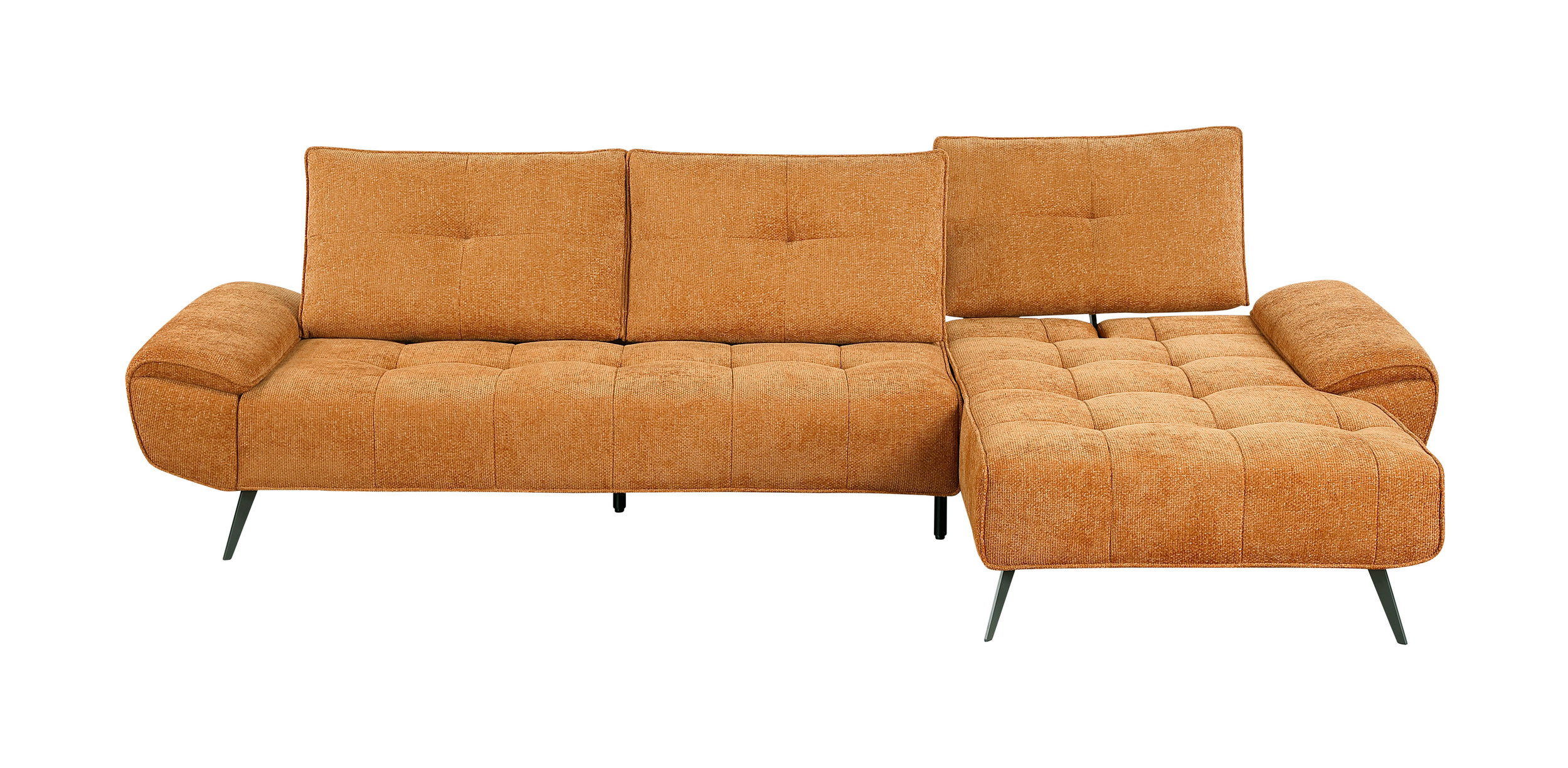 Dominic Chenille 2‑Piece Sectional with Right Chaise & Dual‑Position Backs for Adjustable Seat Depth