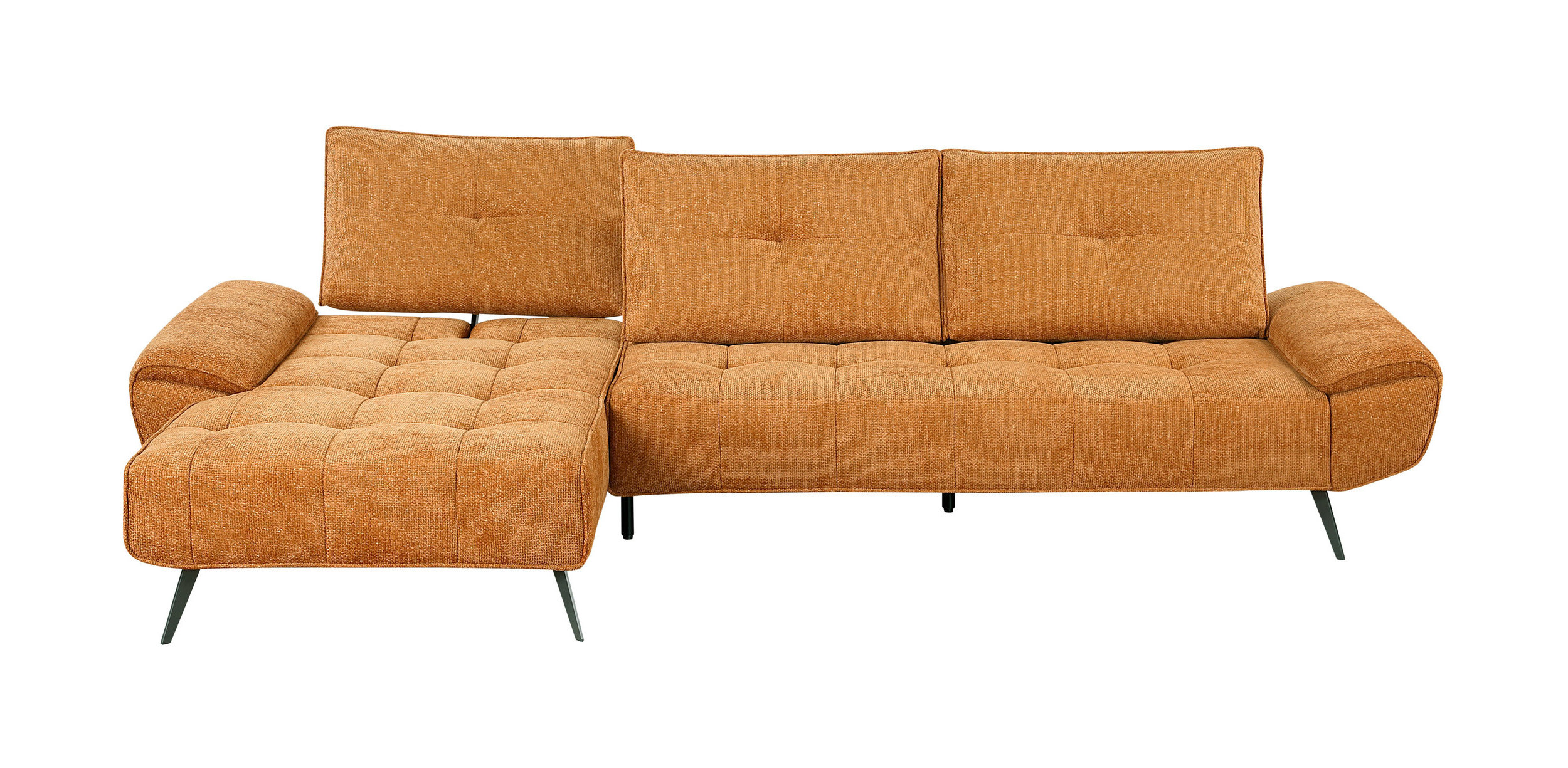 Dominic Chenille 2‑Piece Sectional with Left Chaise & Dual‑Position Backs for Adjustable Seat Depth