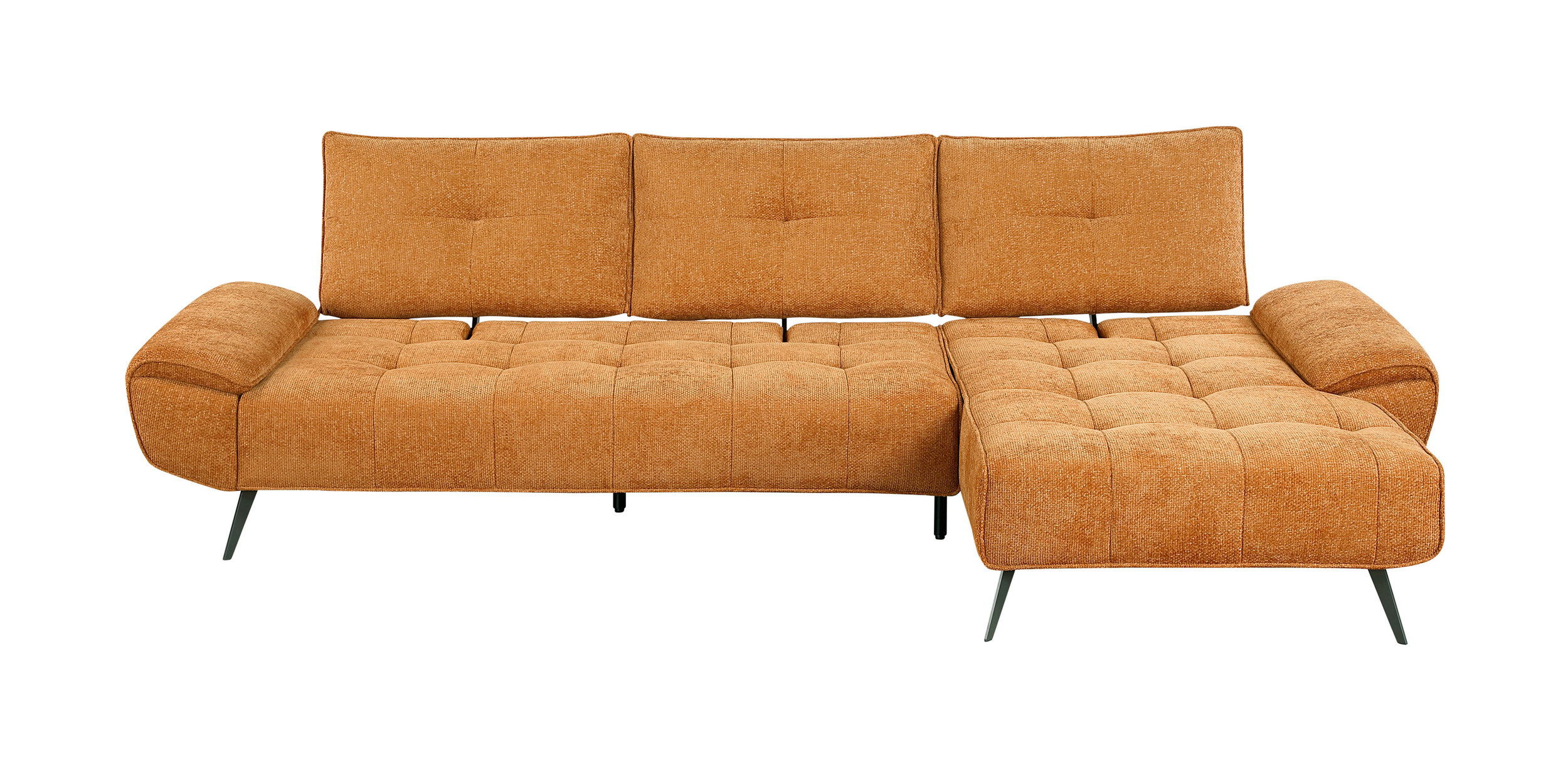 Dominic Chenille 2‑Piece Sectional with Right Chaise & Dual‑Position Backs for Adjustable Seat Depth