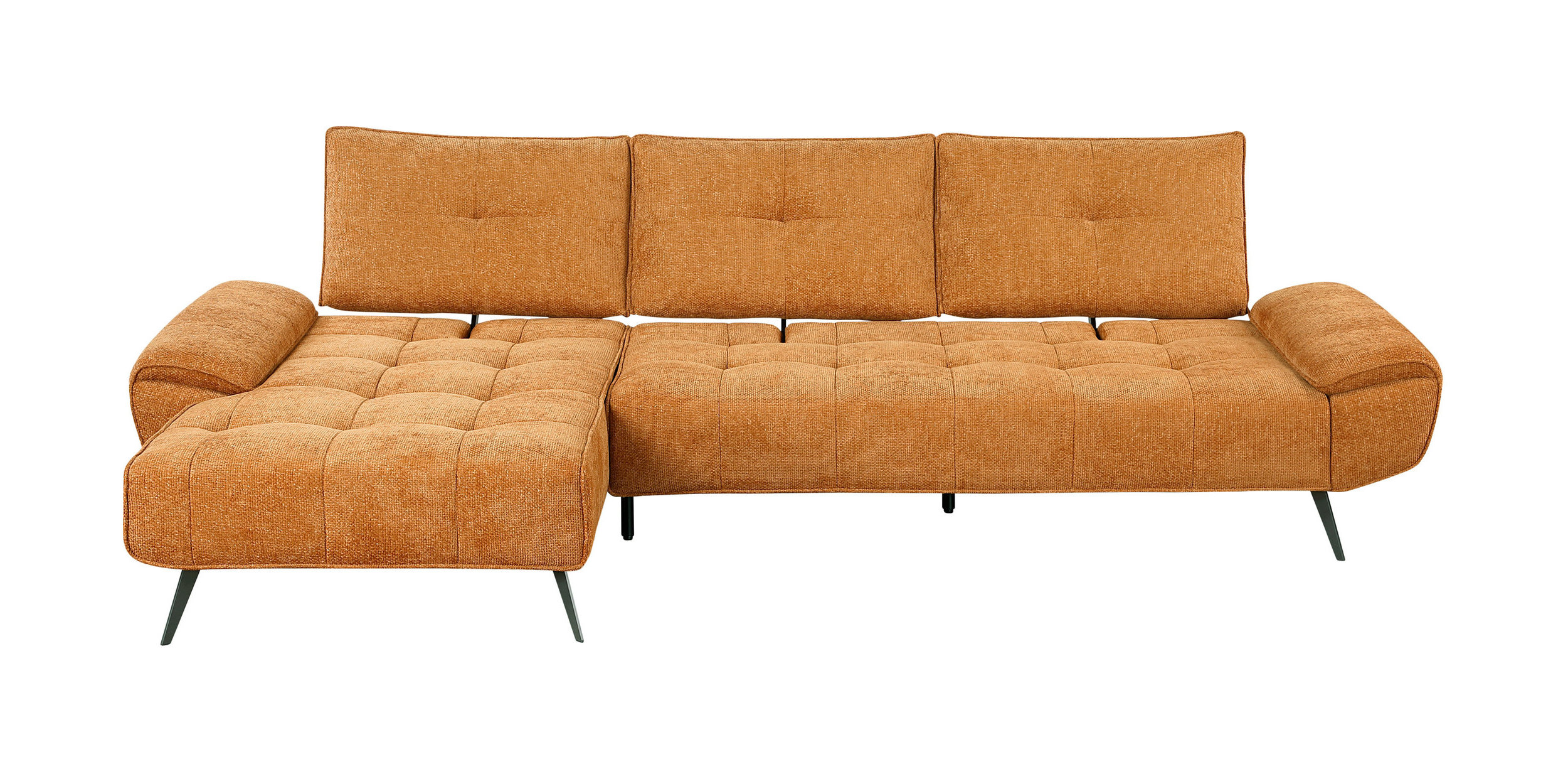 Dominic Chenille 2‑Piece Sectional with Left Chaise & Dual‑Position Backs for Adjustable Seat Depth