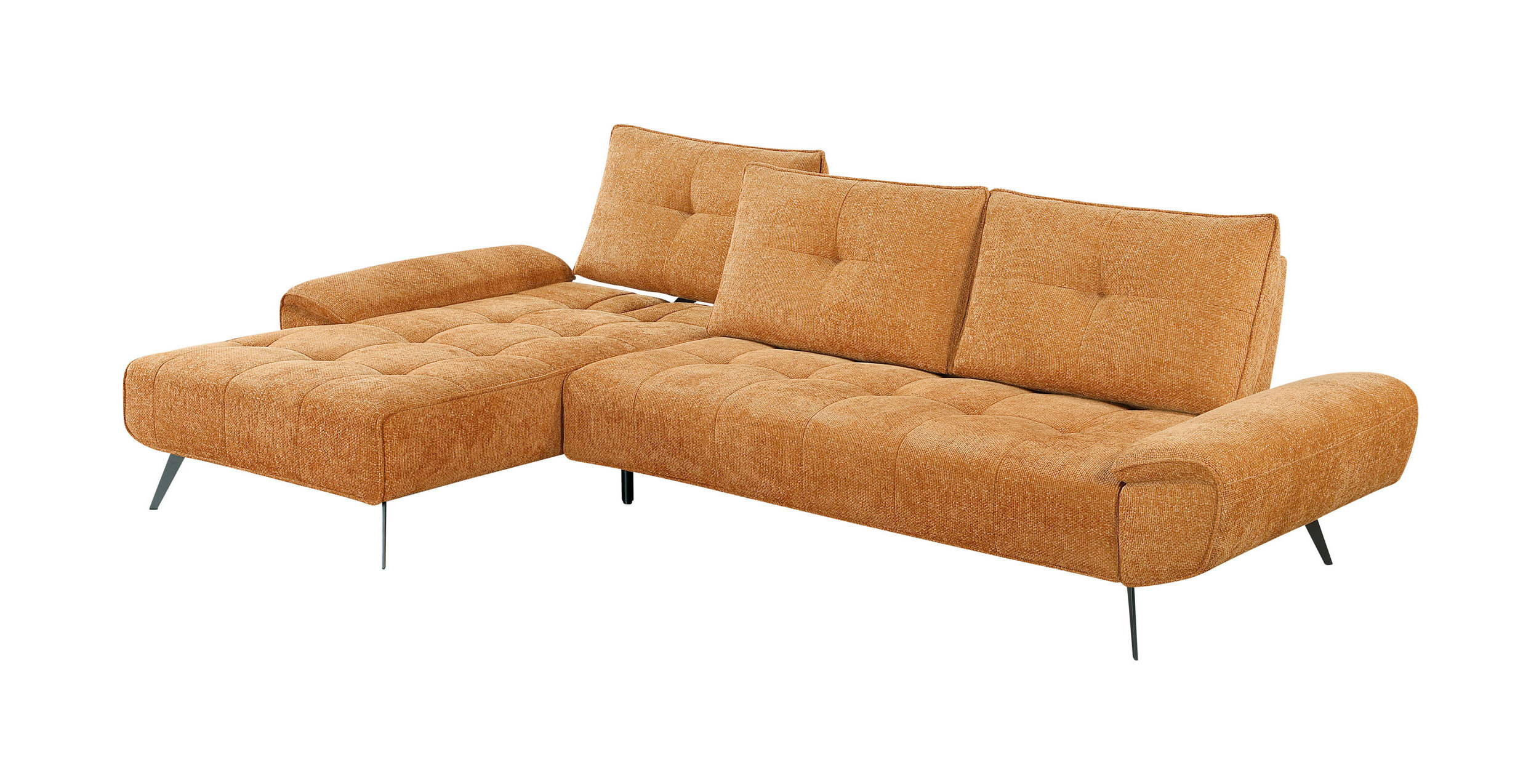 Dominic Chenille 2‑Piece Sectional with Left Chaise & Dual‑Position Backs for Adjustable Seat Depth