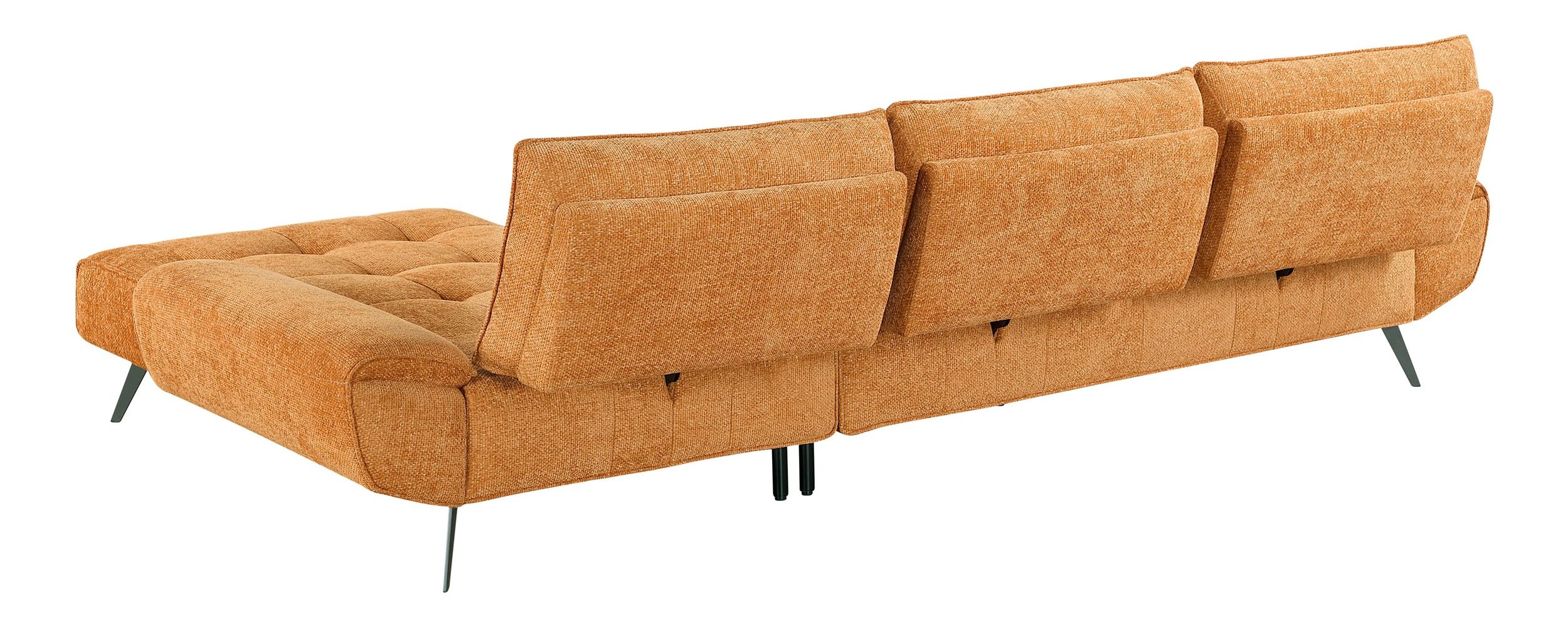 Dominic Chenille 2‑Piece Sectional with Right Chaise & Dual‑Position Backs for Adjustable Seat Depth