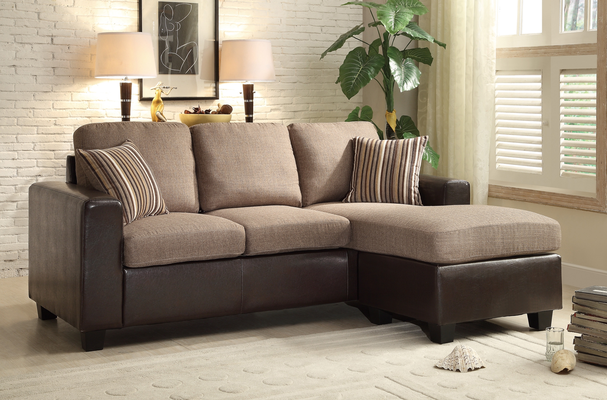 Slater Fabric/Bi-Cast Vinyl Sectional